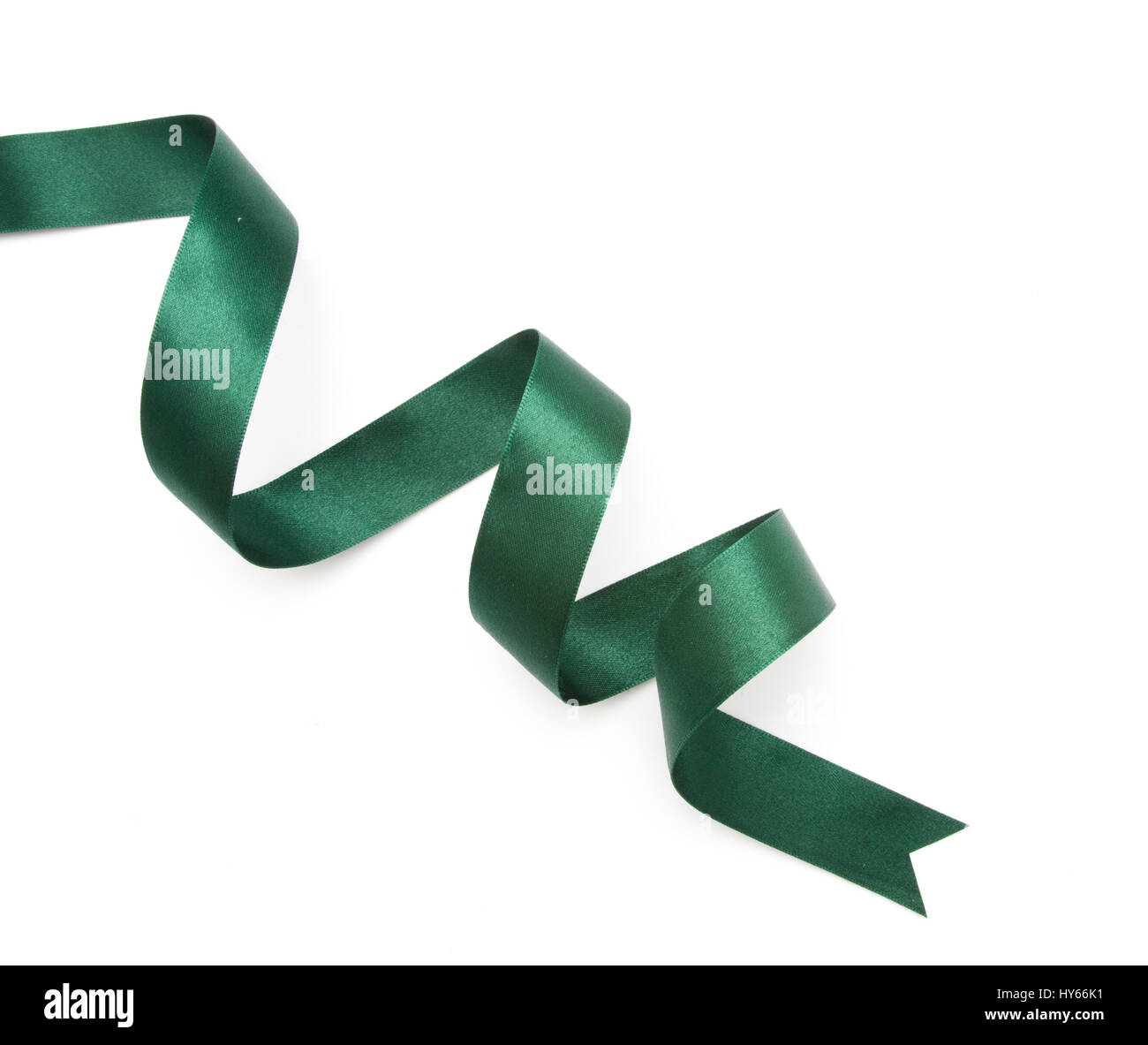 green ribbon border isolated on white background Stock Photo