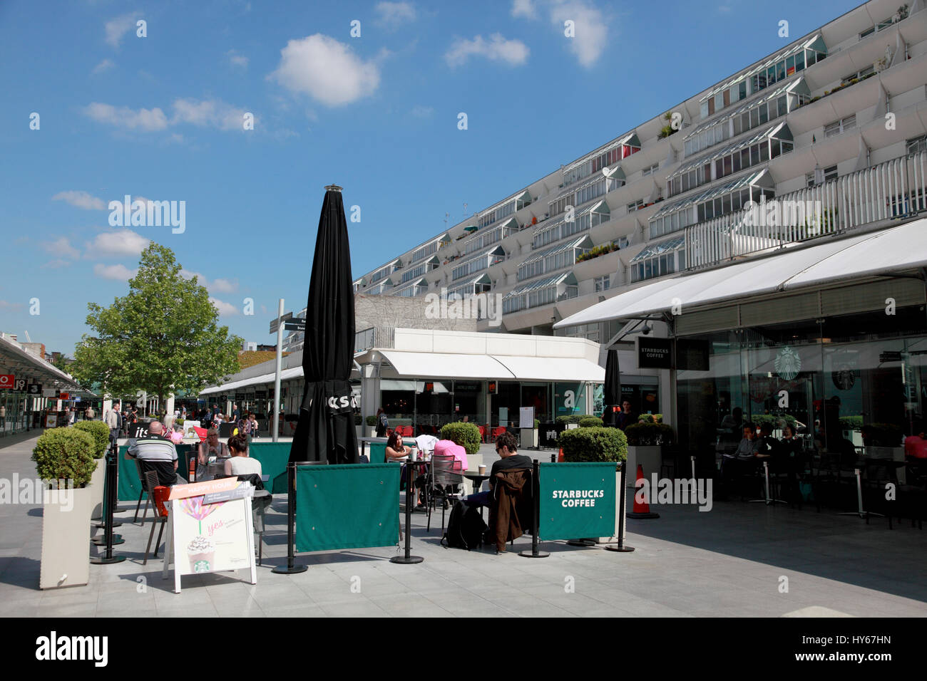 A Starbucks coffee shop in The Brunswick Centre, Bloomsbury, central