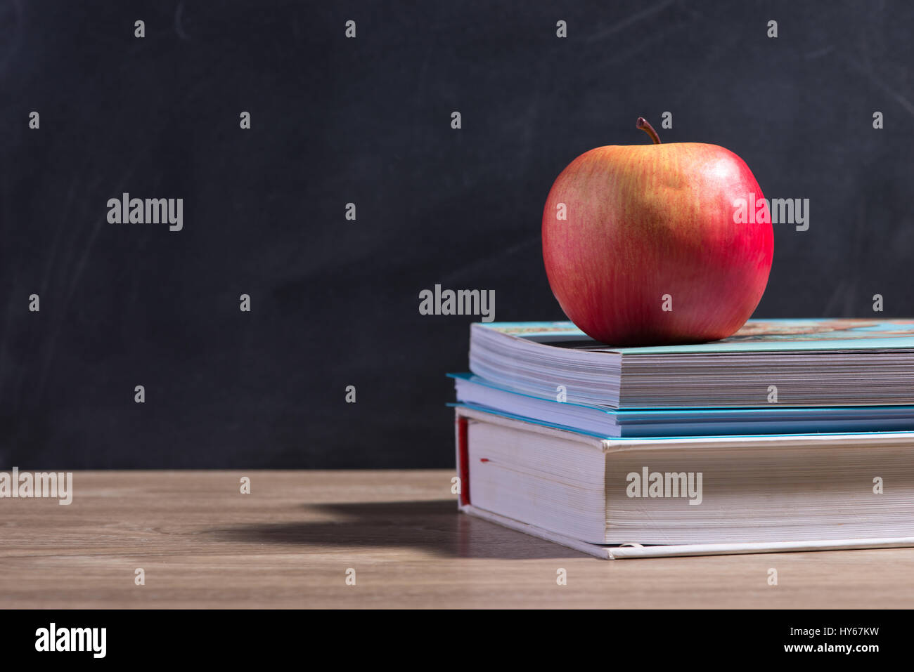 School books ruler apple hi-res stock photography and images - Alamy