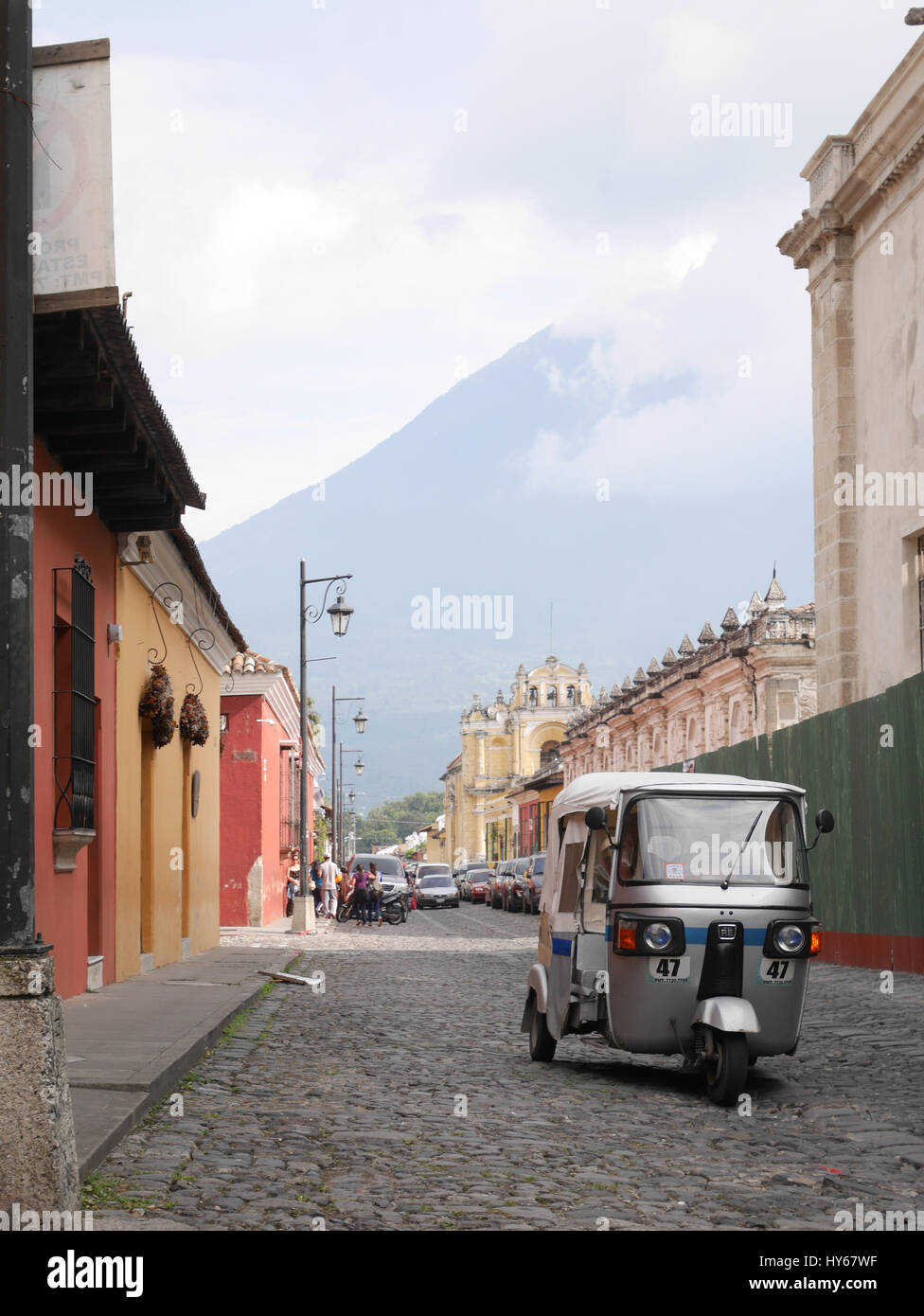 Tuc tuc in Antigua and Vulcan Fuego, Guatemala, Central America Stock ...