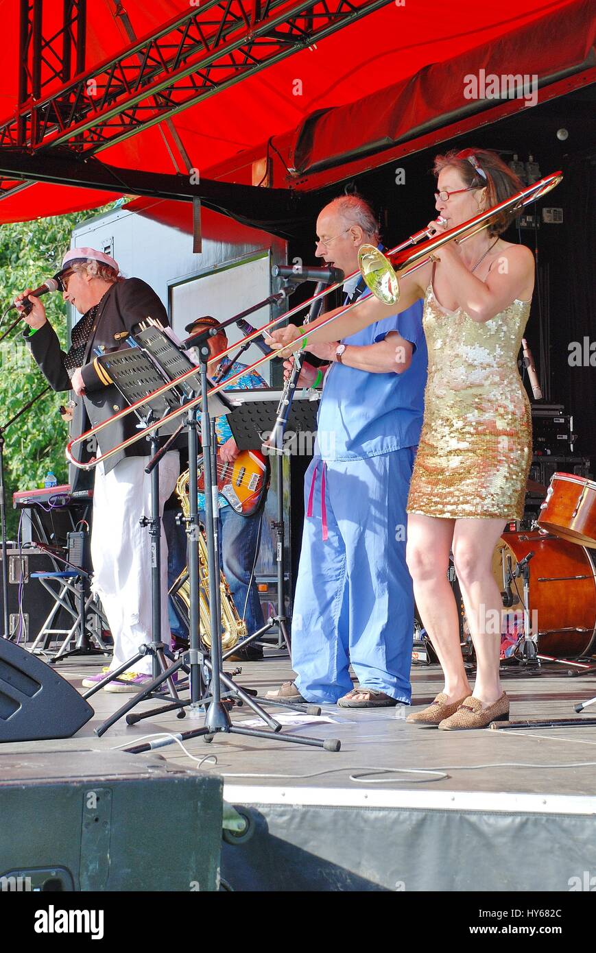 The Trouser Trumpets, British novelty dance and jazz band, perform at
