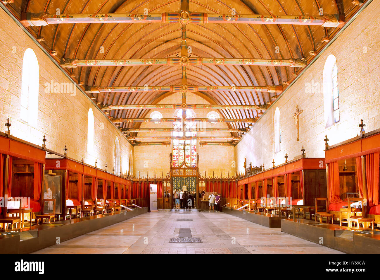 The Hospices de Beaune, hospital from 1443. Also called Hotel-Dieu Stock Photo