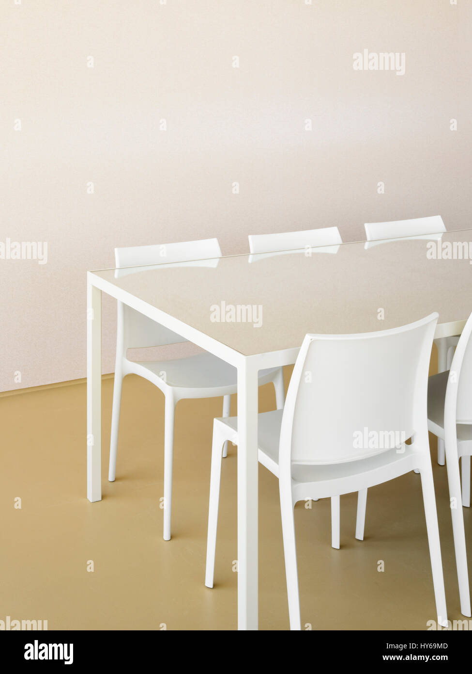 Detail Of The Dining Table With Chairs Made From Recycled Plastic