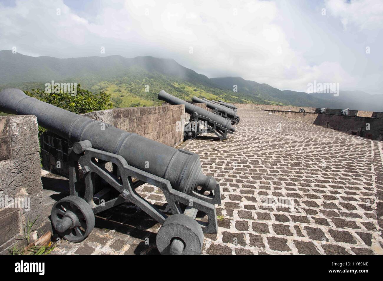 canons protect historic Caribbean fort Stock Photo