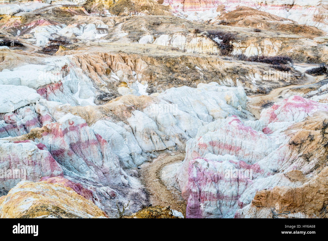 clay and sandstone erosion geological formations in Paint Mine