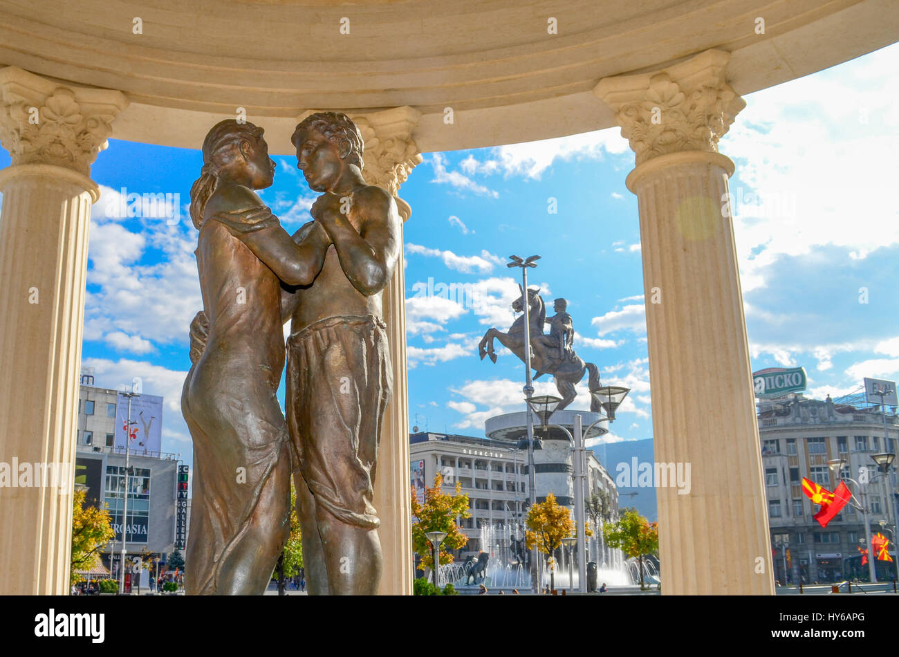 Love - Monument in Skopje, Macedonia Stock Photo