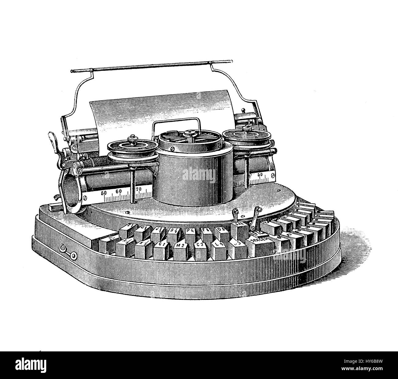 Hammond office typewriter, first manufactured in 1881, innovative for the use of different type faces Stock Photo