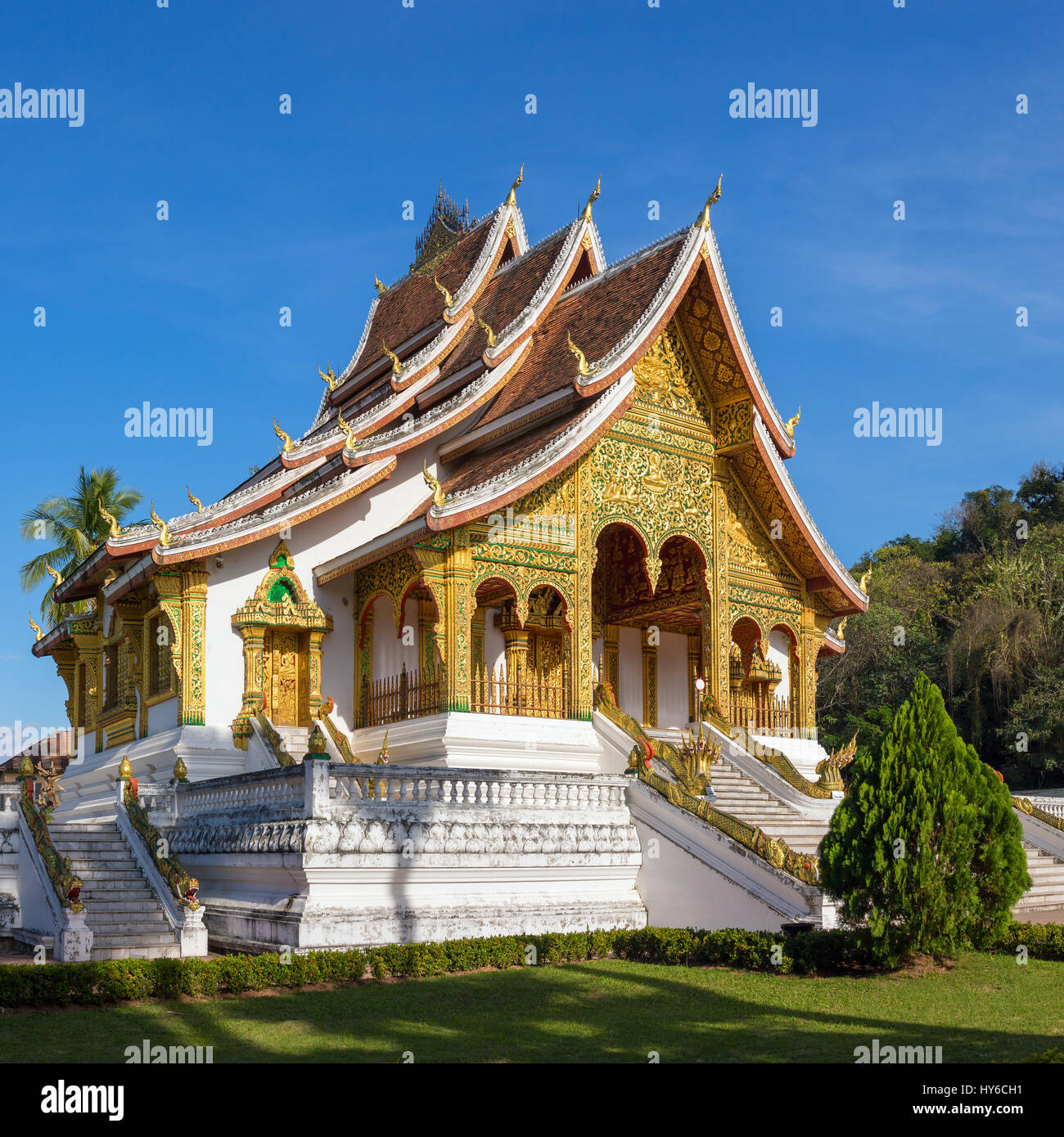 Haw Pha Bang temple in Luang Prabang, Laos Stock Photo