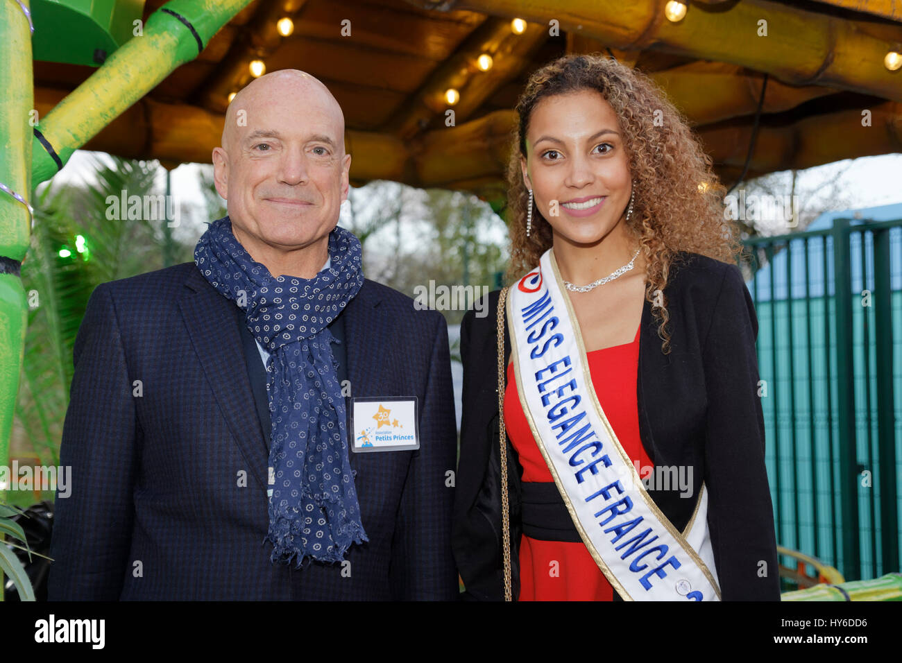 Paris, France. 31th March, 2017.Louis Bodin and Livia Hoarau attend at Opening evening of the Throne Fair for the benefit of Petits Princes Stock Photo