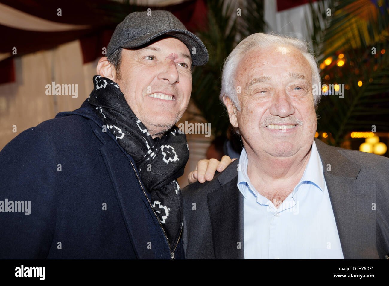 31th March,2017.Jean-Luc Reichmann,Marcel Campion attend at Opening evening of the Throne Fair for the benefit of the Association Petits Princes,Paris Stock Photo