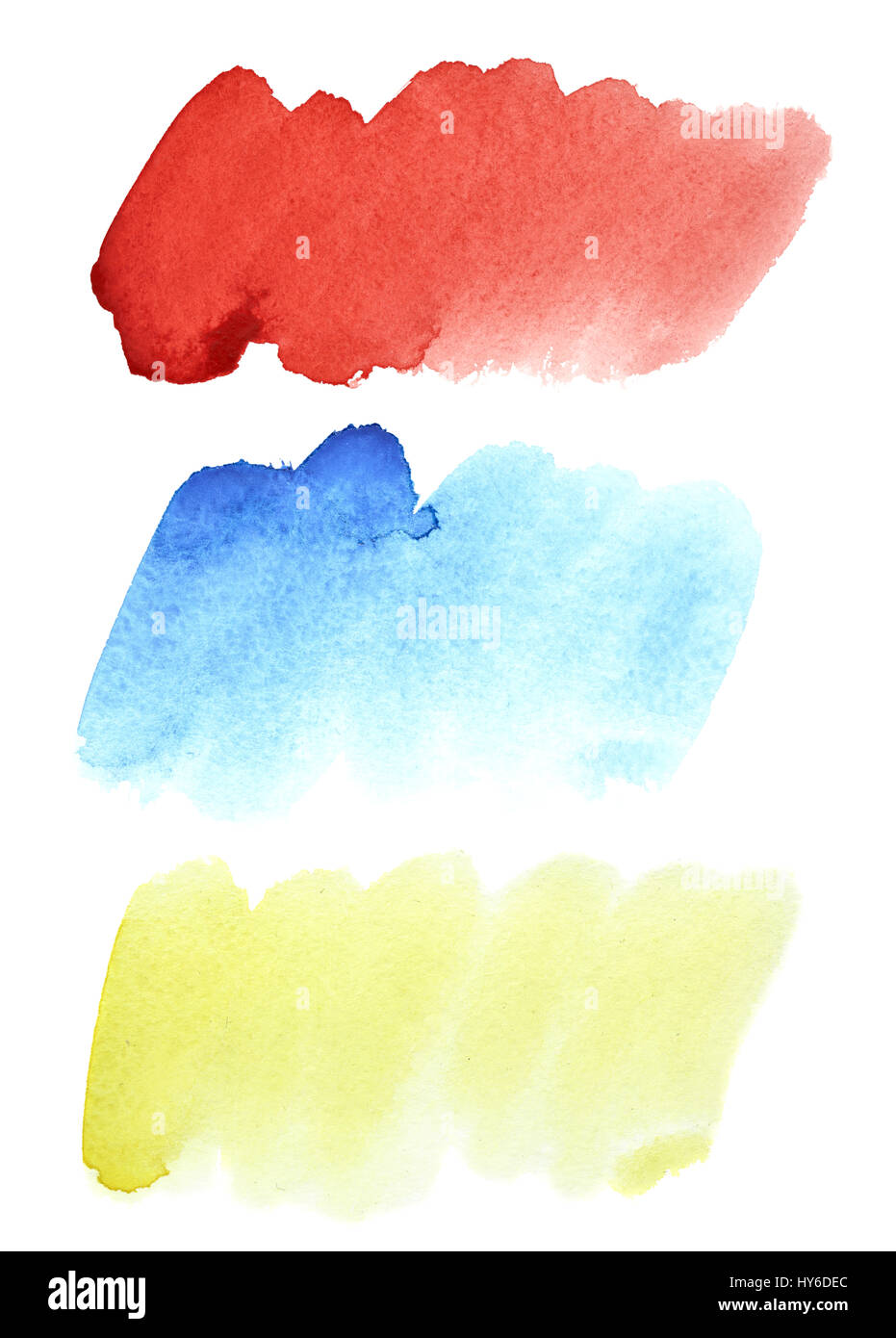 Set of colorful watercolor brush strokes isolated on the white background  Stock Photo - Alamy