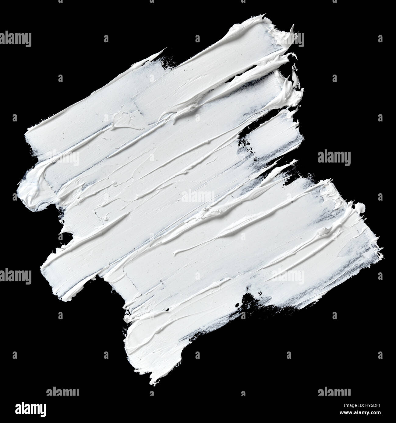 White Oil Paint Textured Brush Strokes Isolated On Black Background Stock Photo Alamy