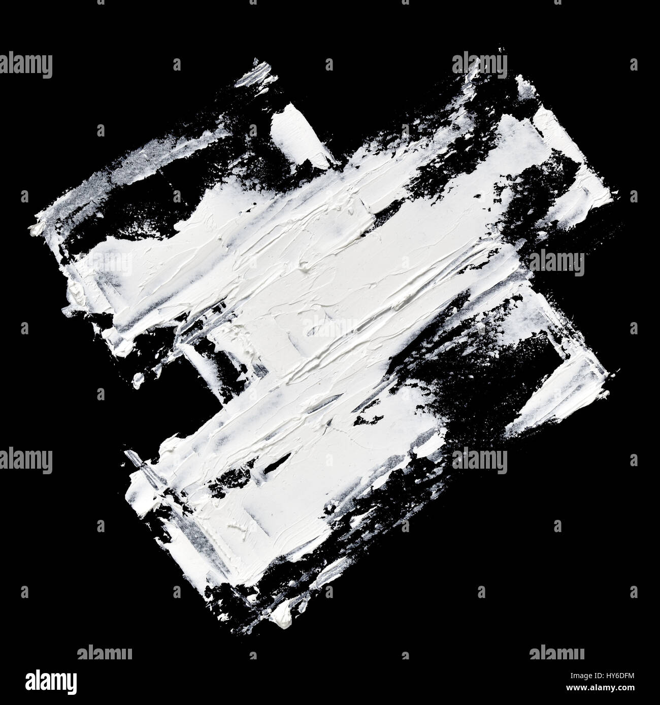 White Paint Expressive Brush Strokes On Black Background Stock Photo Alamy