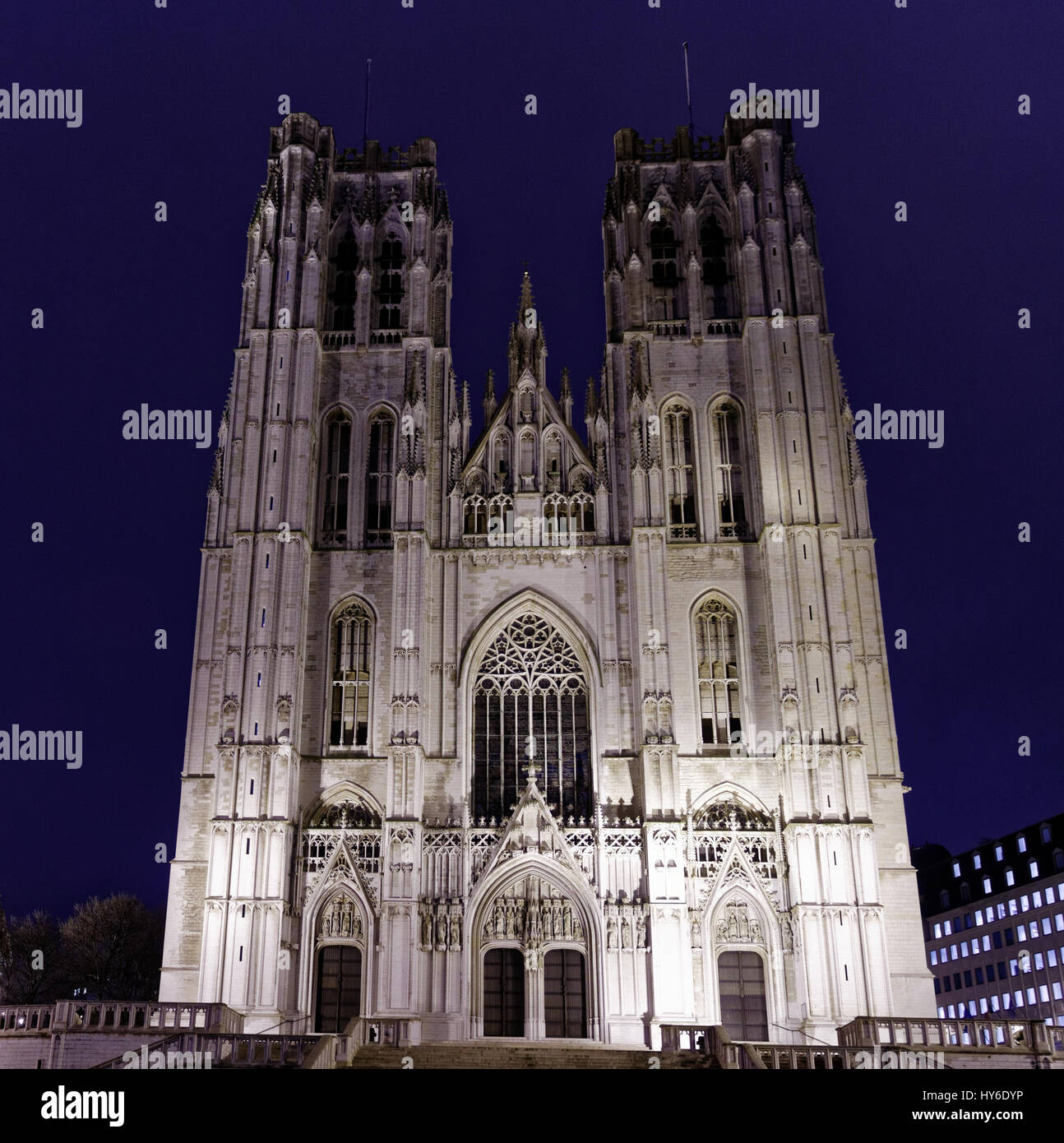 Cathedral in Brussels, Belgium Stock Photo
