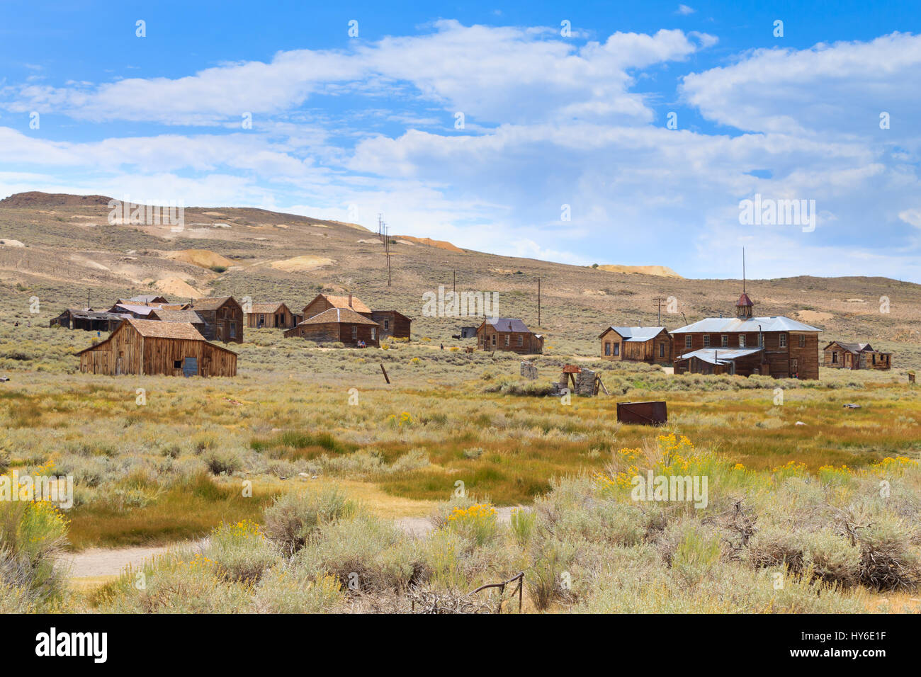View from Bodie Ghost Town, California USA. Old abandoned mine Stock Photo