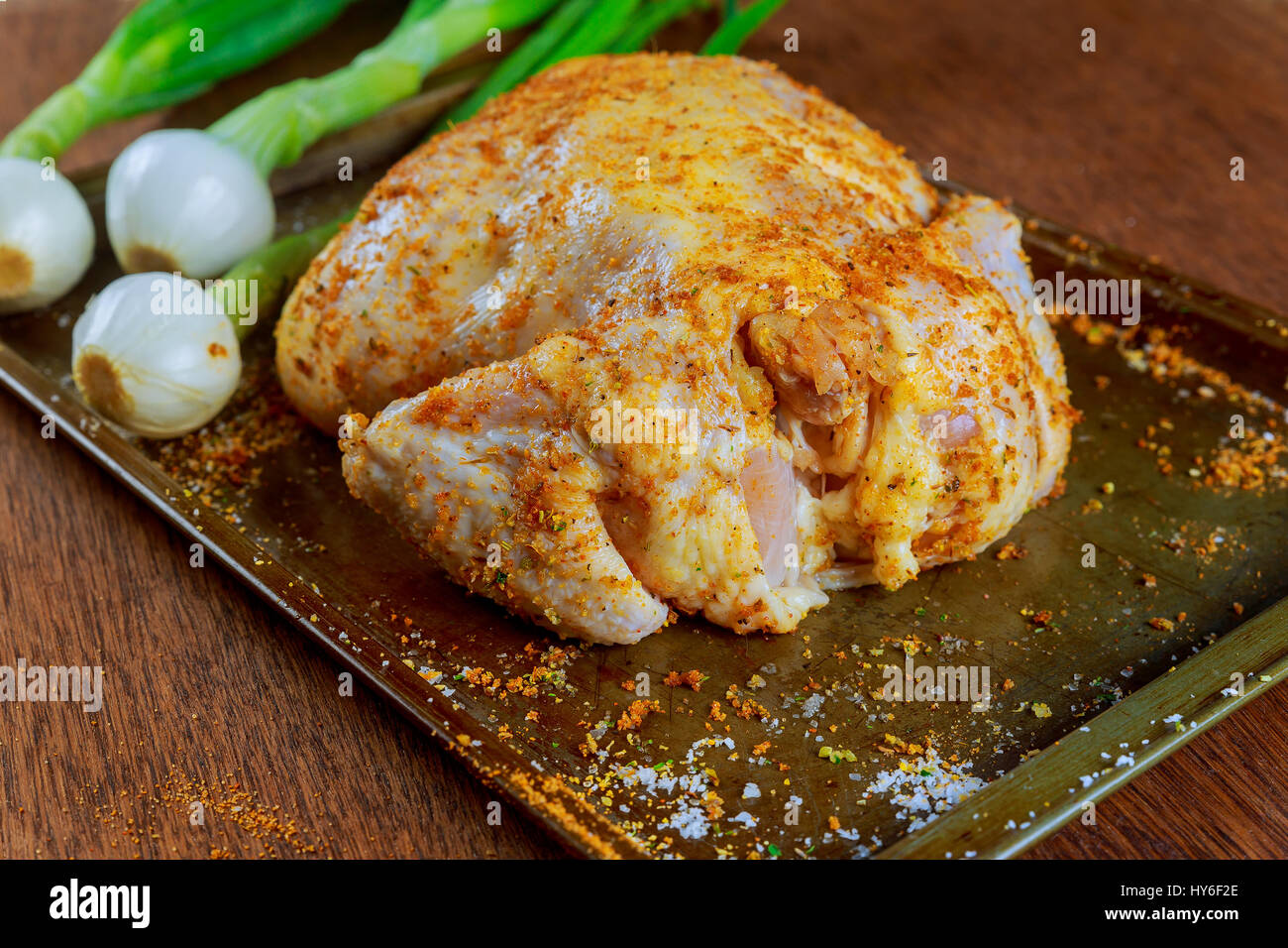 Raw whole chicken fresh herbs hi-res stock photography and images - Alamy