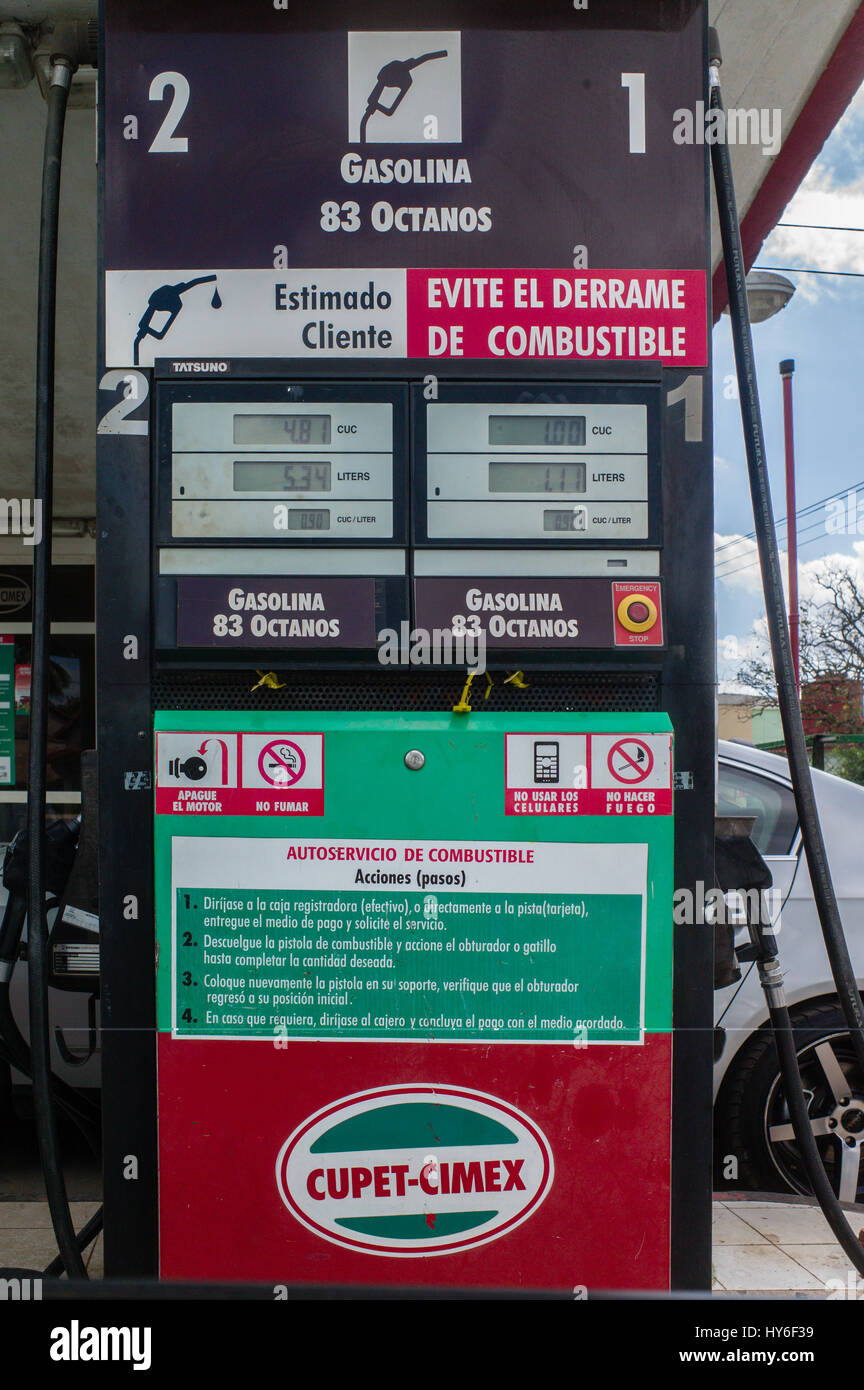Gas station and pump in Vinales, Cuba Stock Photo Alamy