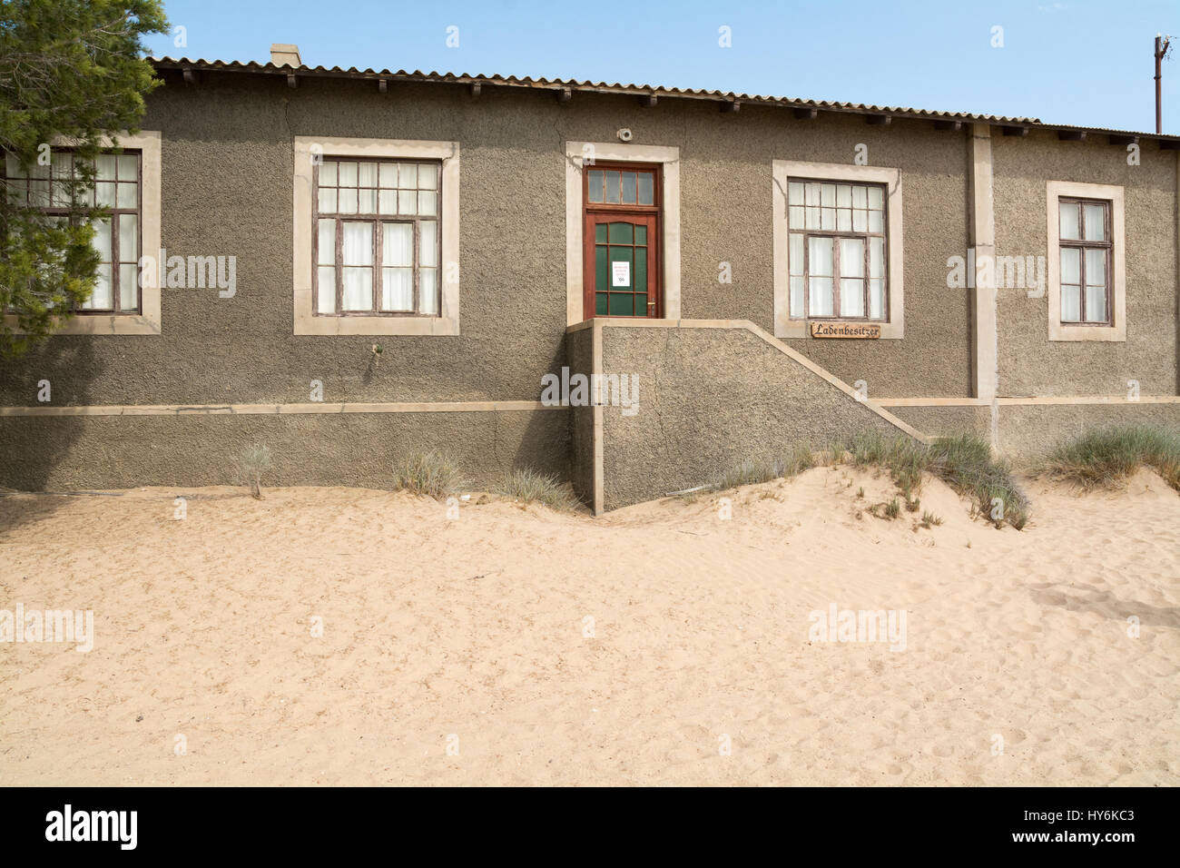 NAMIBIA, KOLMANSKOP - SEPTEMBER, 14. 2014: Ghost Town Kolmanskop, former Diamond Dagger Town in desert stripe near Luederitz. It was used from 1908 ti Stock Photo