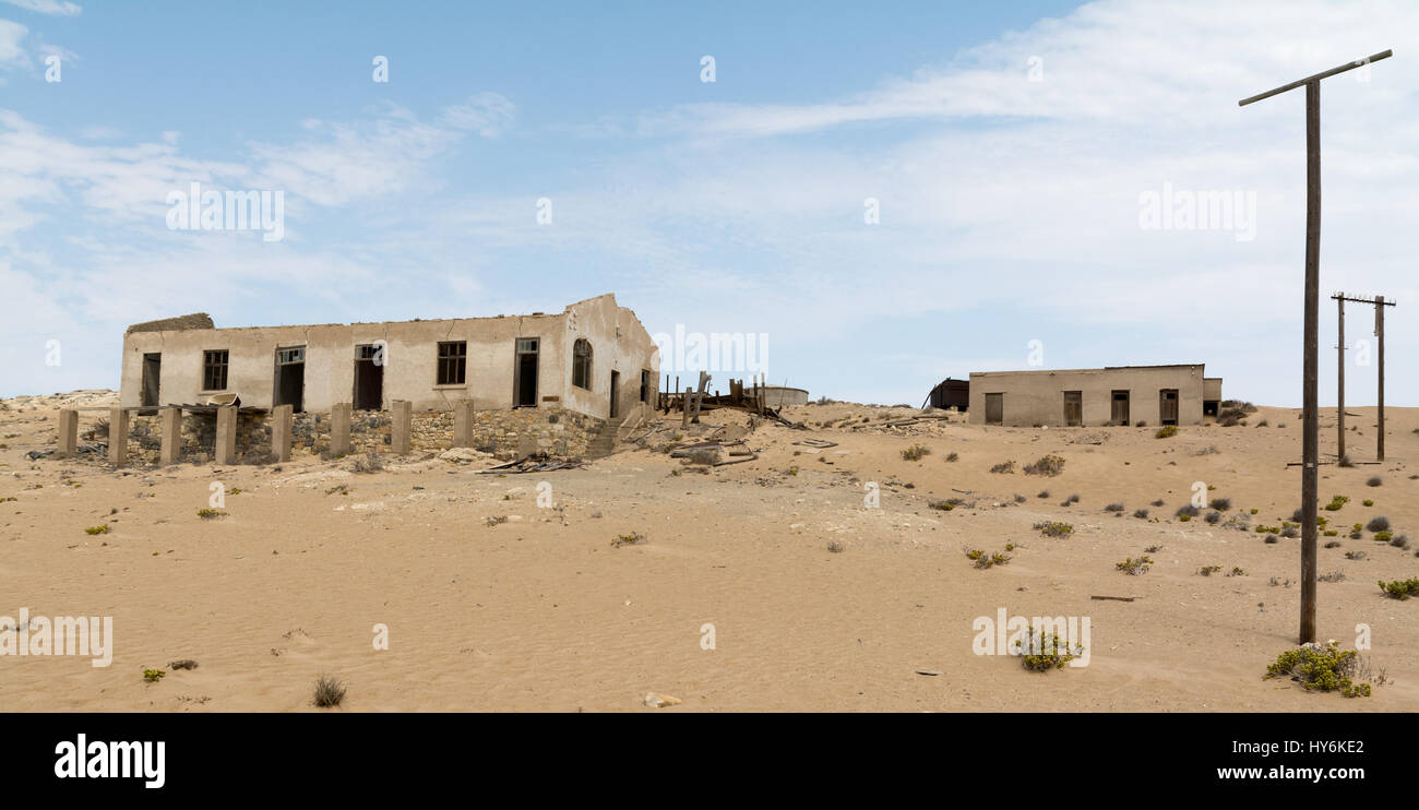 NAMIBIA, KOLMANSKOP - SEPTEMBER, 14. 2014: Ghost Town Kolmanskop, former Diamond Dagger Town in desert stripe near Luederitz. It was used from 1908 ti Stock Photo