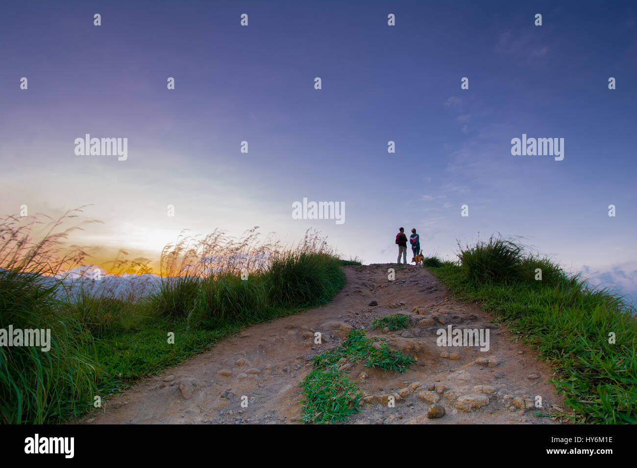 Beautiful sunrise at little Adams peak in Ella, Sri Lanka Stock Photo ...