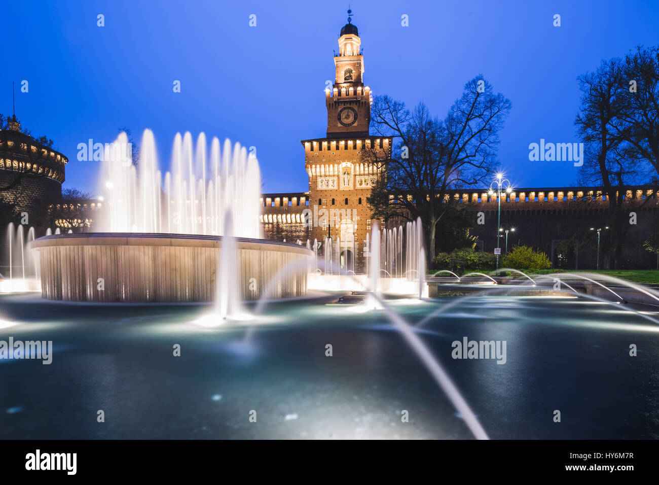 Sforza Castle (Castello Sforzesco) in Milan, Italy Stock Photo