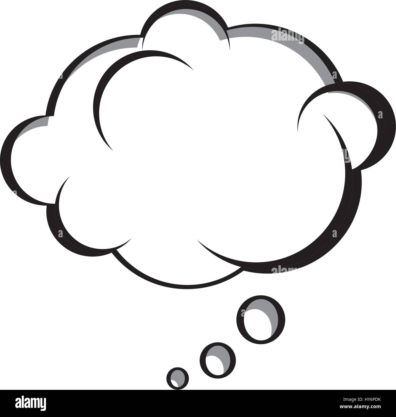 monochrome silhouette with bubble speech with shape of cloud Stock ...