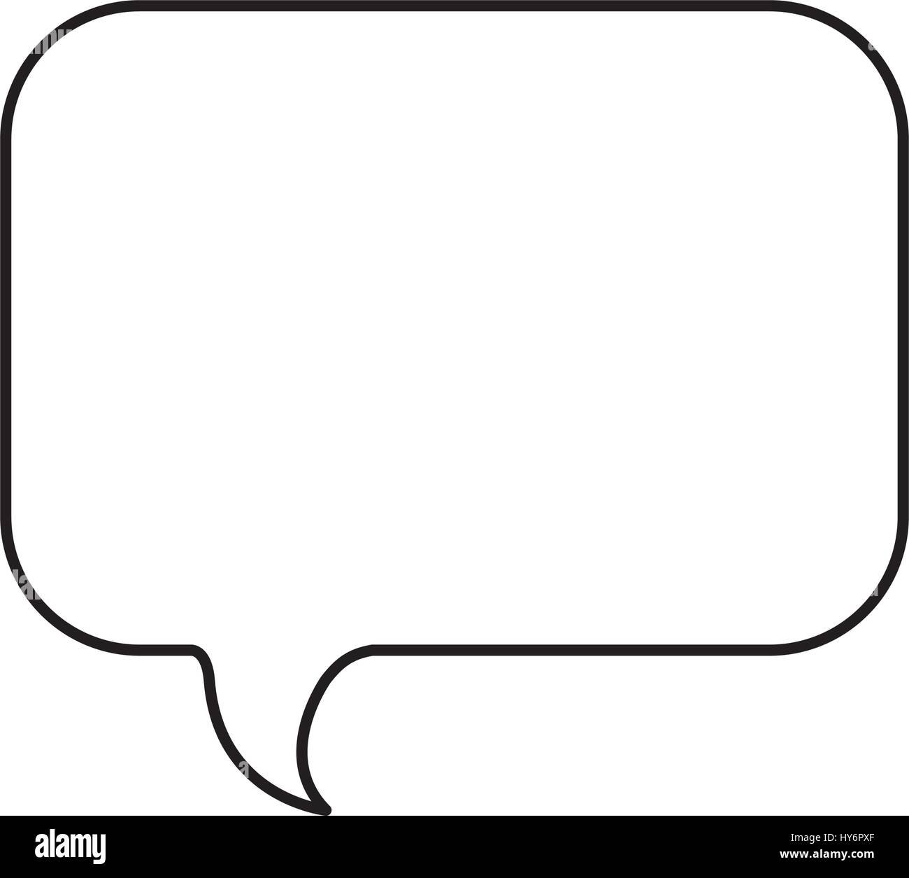 monochrome contour with rounded rectangle speech Stock Vector Image ...