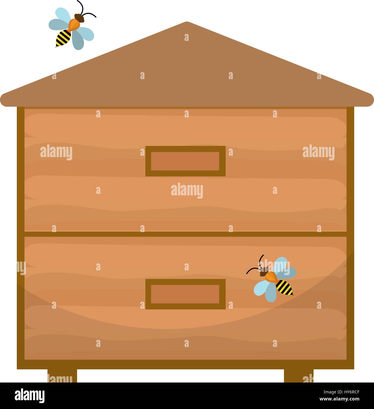 Bee house icon, flat style. Apiary isolated on white background. Vector illustration, clip-art. Stock Vector