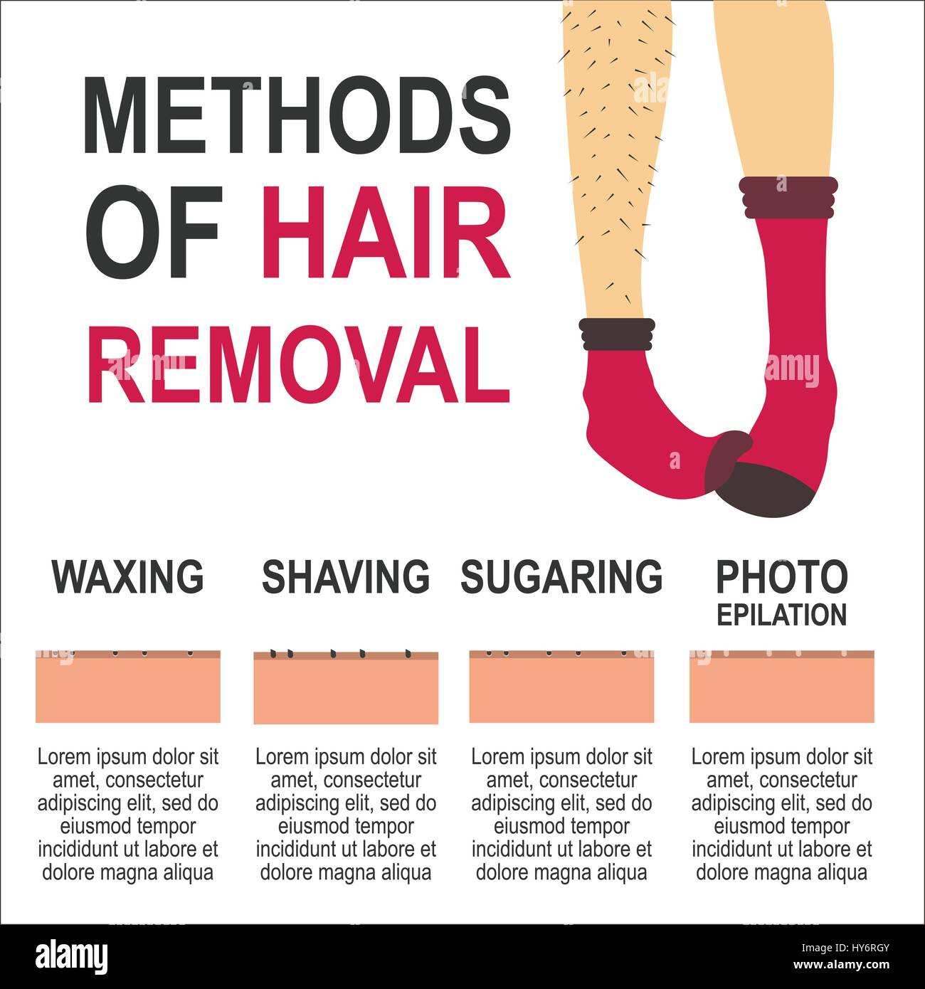 Depilation Vector Illustration Poster Template Women S Legs In Red