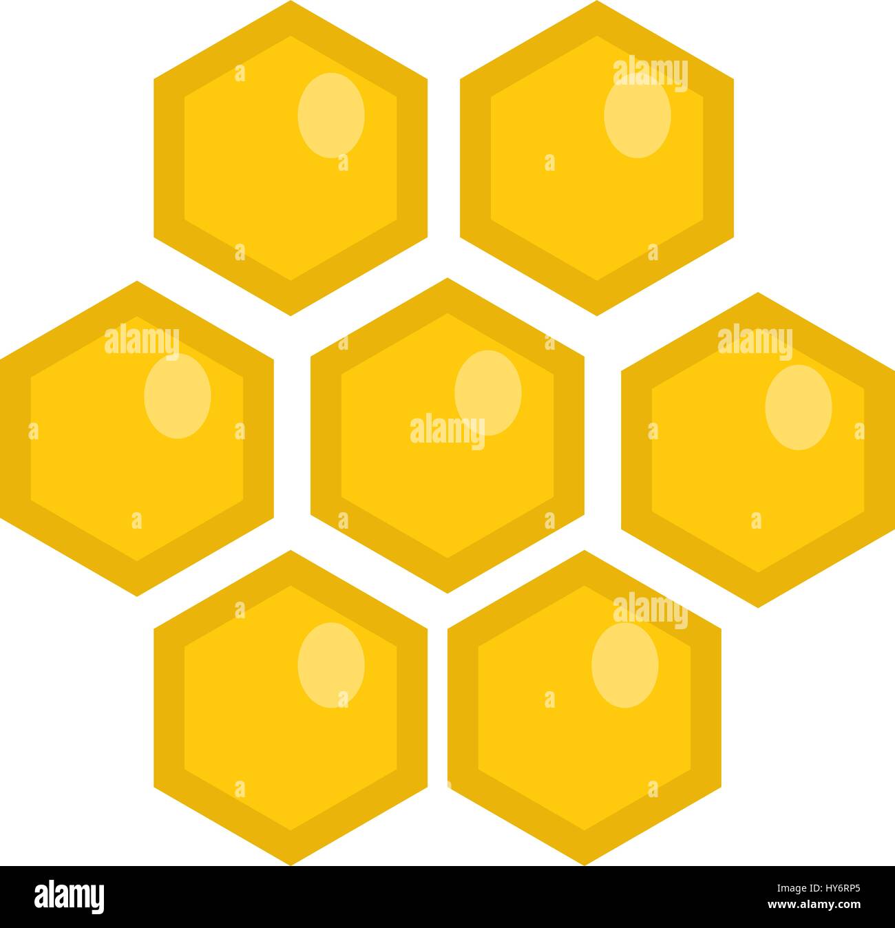 Honey comb icon, flat style. Isolated on white background. Vector illustration, clip-art. Stock Vector