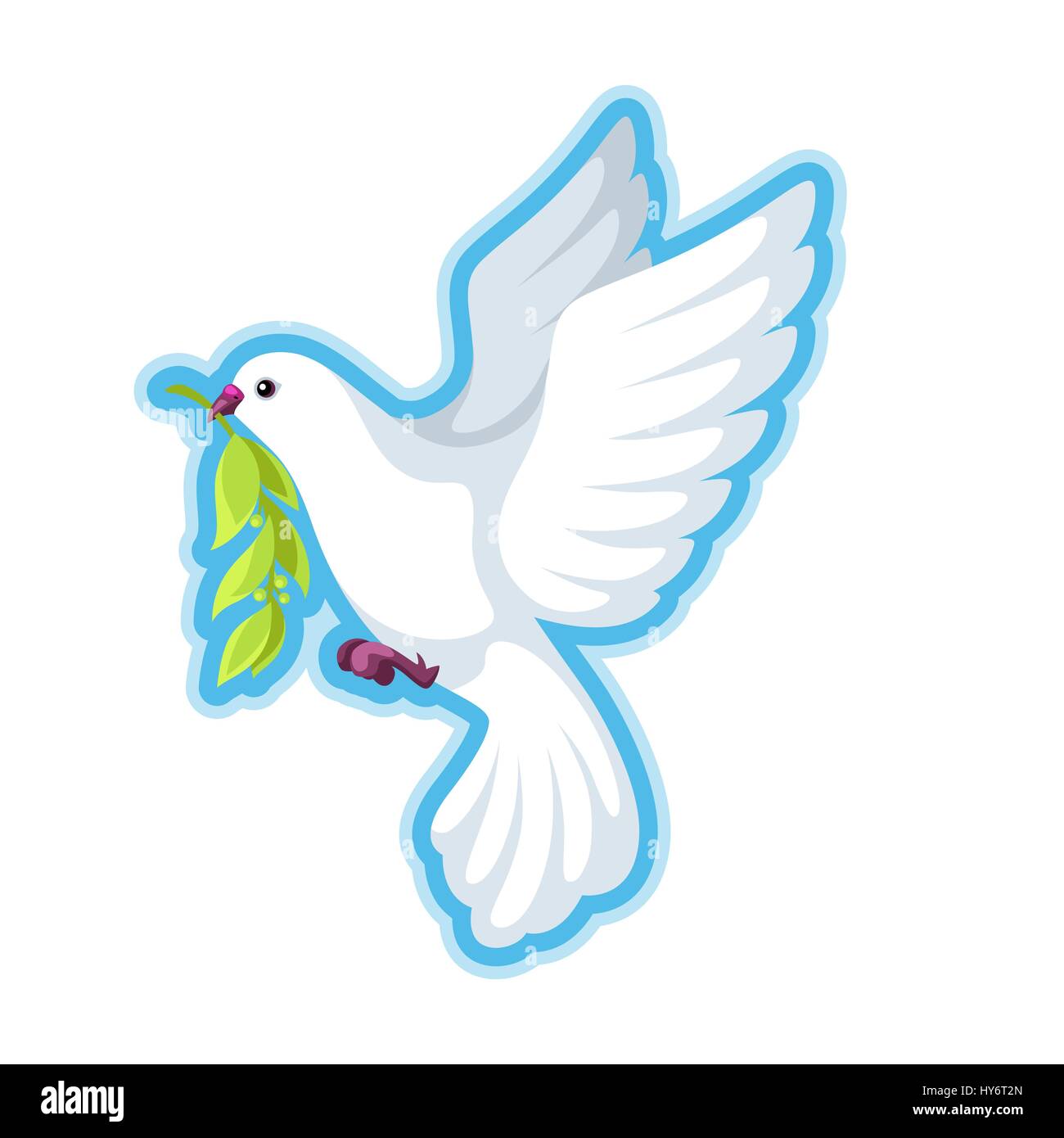 White dove of peace bears olive branch Stock Vector