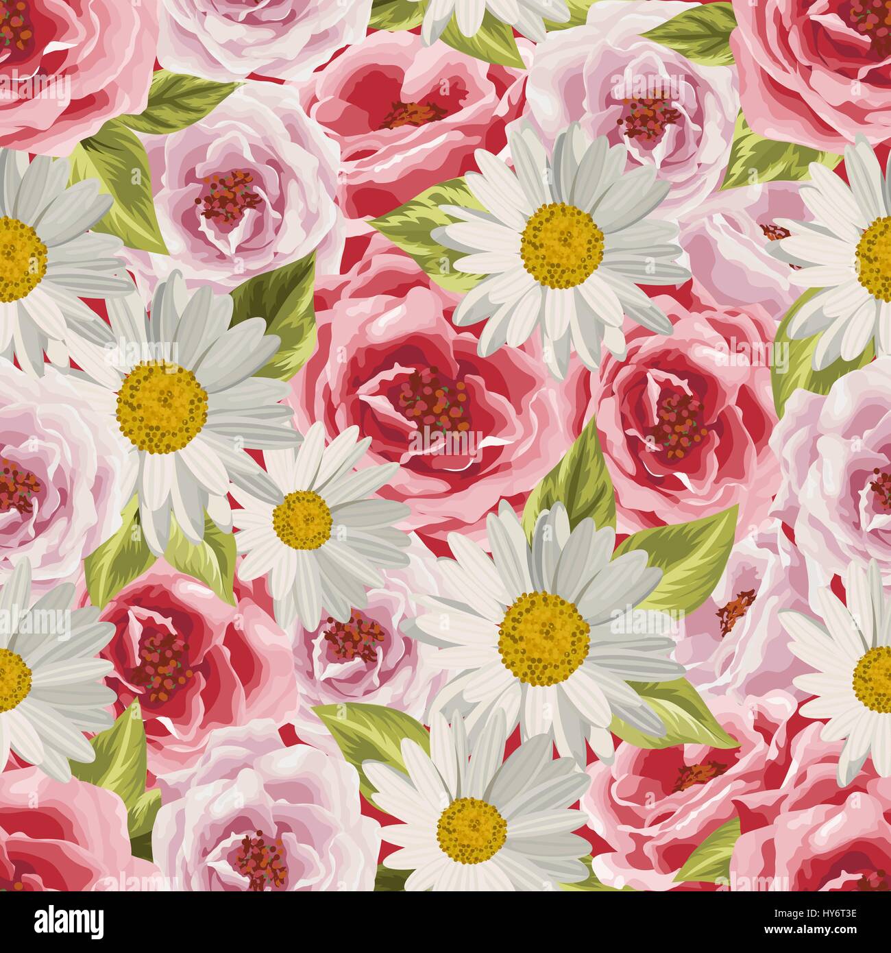 Seamless pattern flowers Stock Vector Image & Art - Alamy