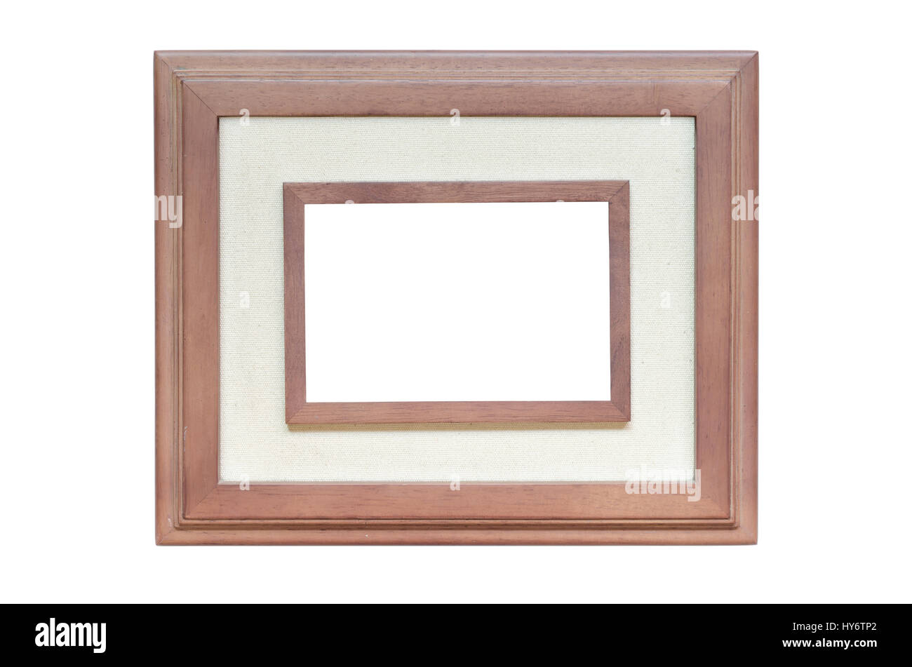 Wooden picture frame isolated on white background Stock Photo - Alamy