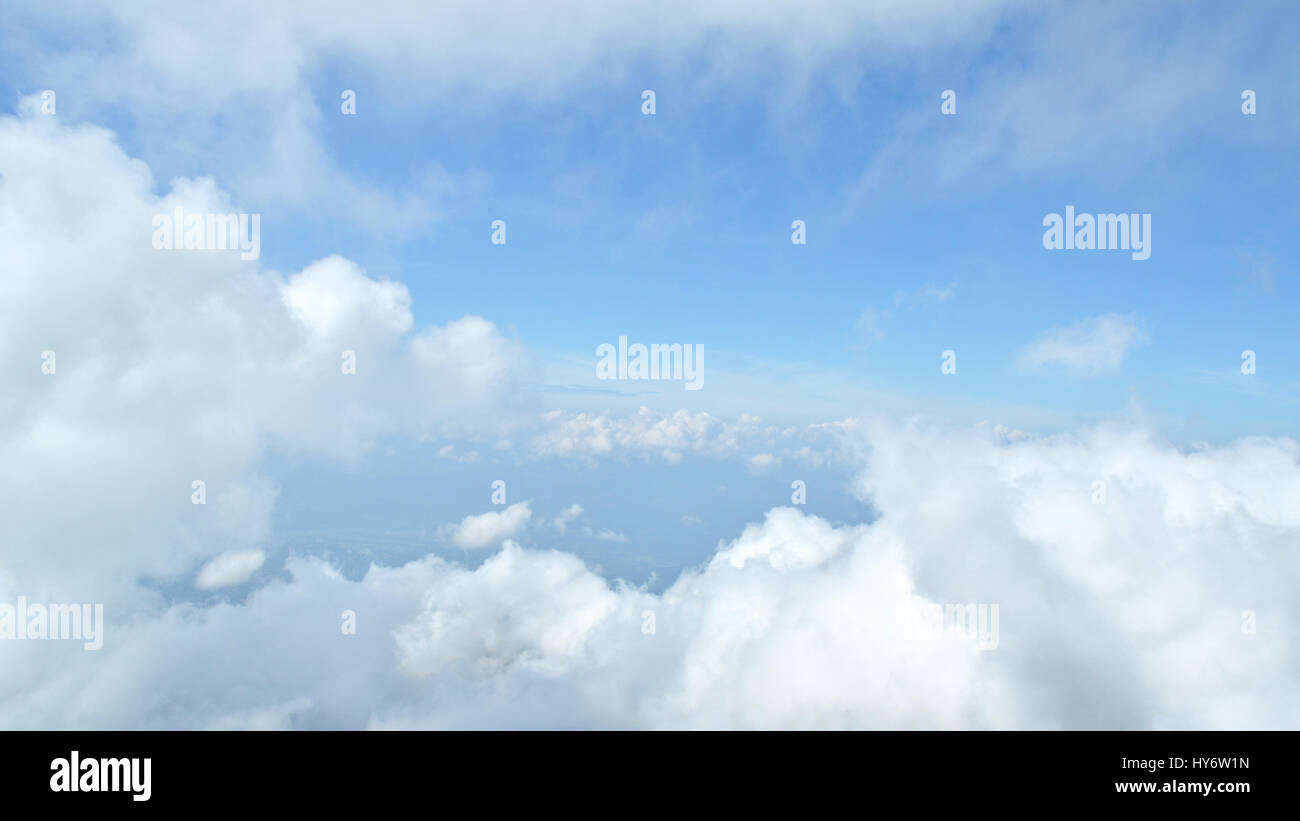Blue sky and white cloud view from top of mountain Stock Photo - Alamy
