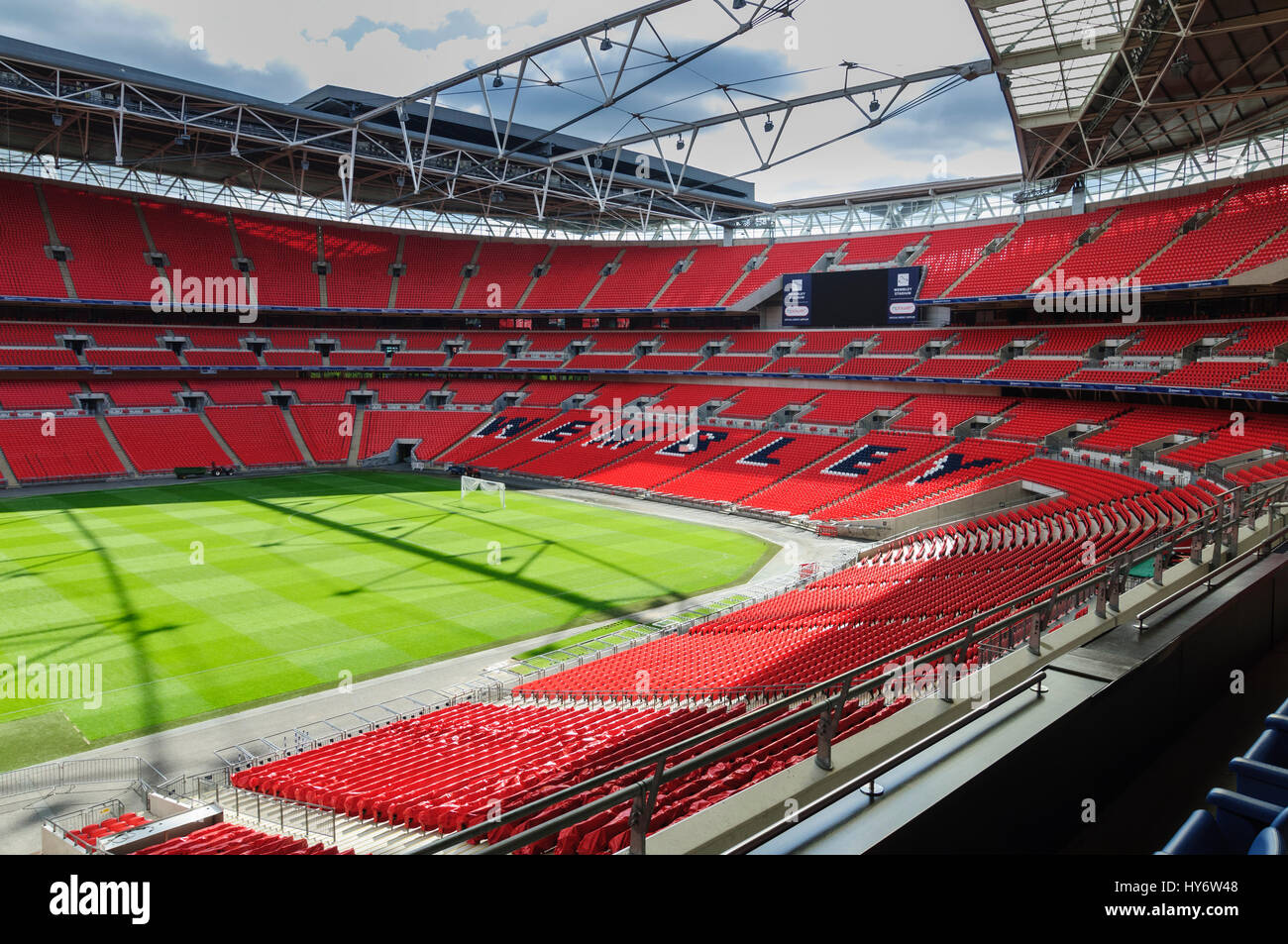 Wembley Stadium seats and field overview Stock Photo - Alamy