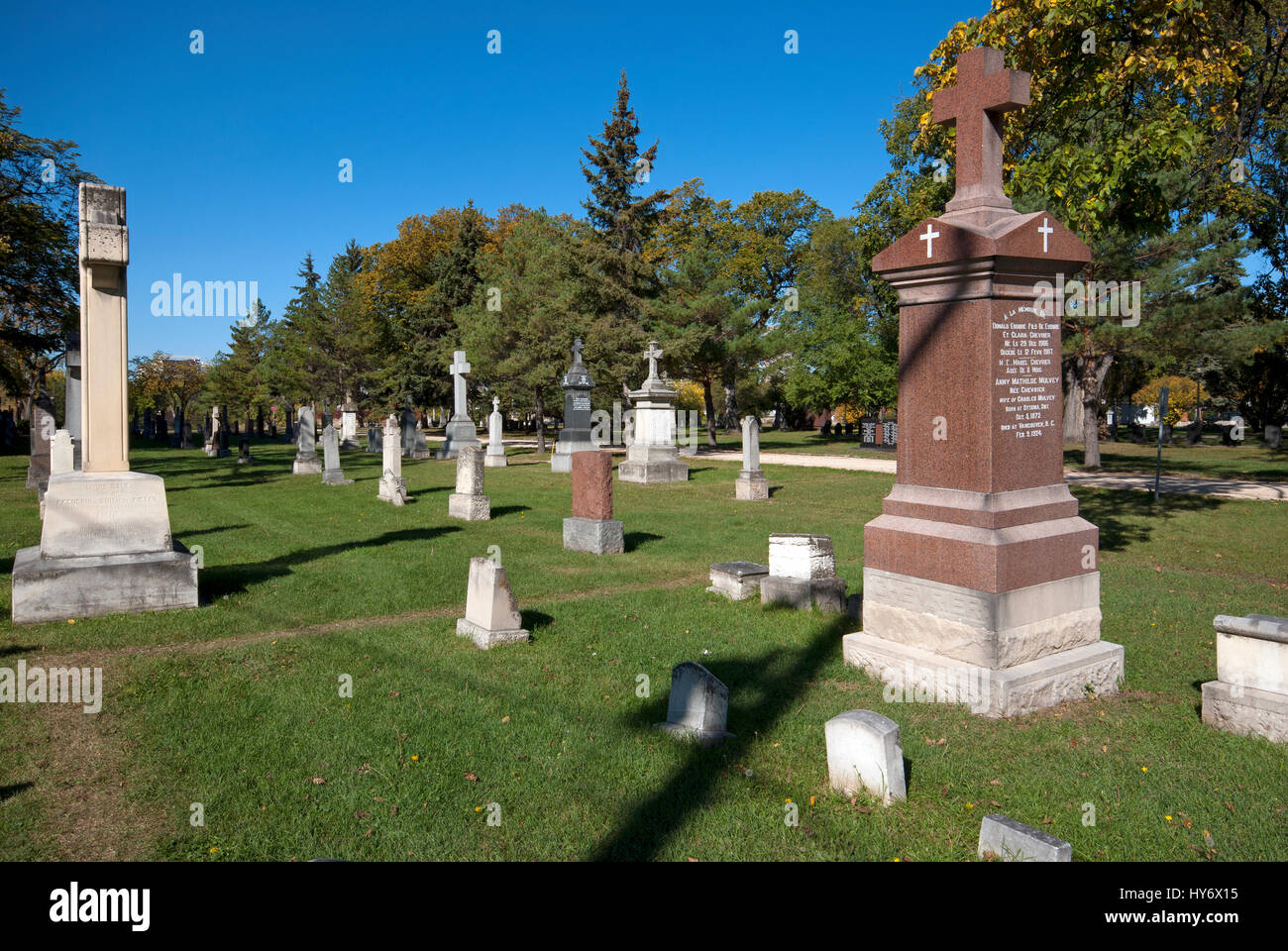 Cemetery of Saint Boniface, Winnipeg, Manitoba, Canada Stock Photo Alamy
