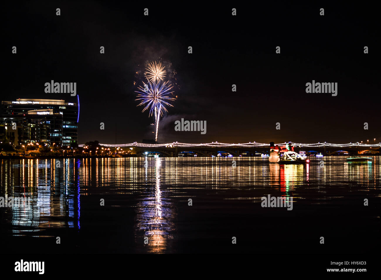 Fire works Tempe town Lake Tempe, Arizona Stock Photo Alamy