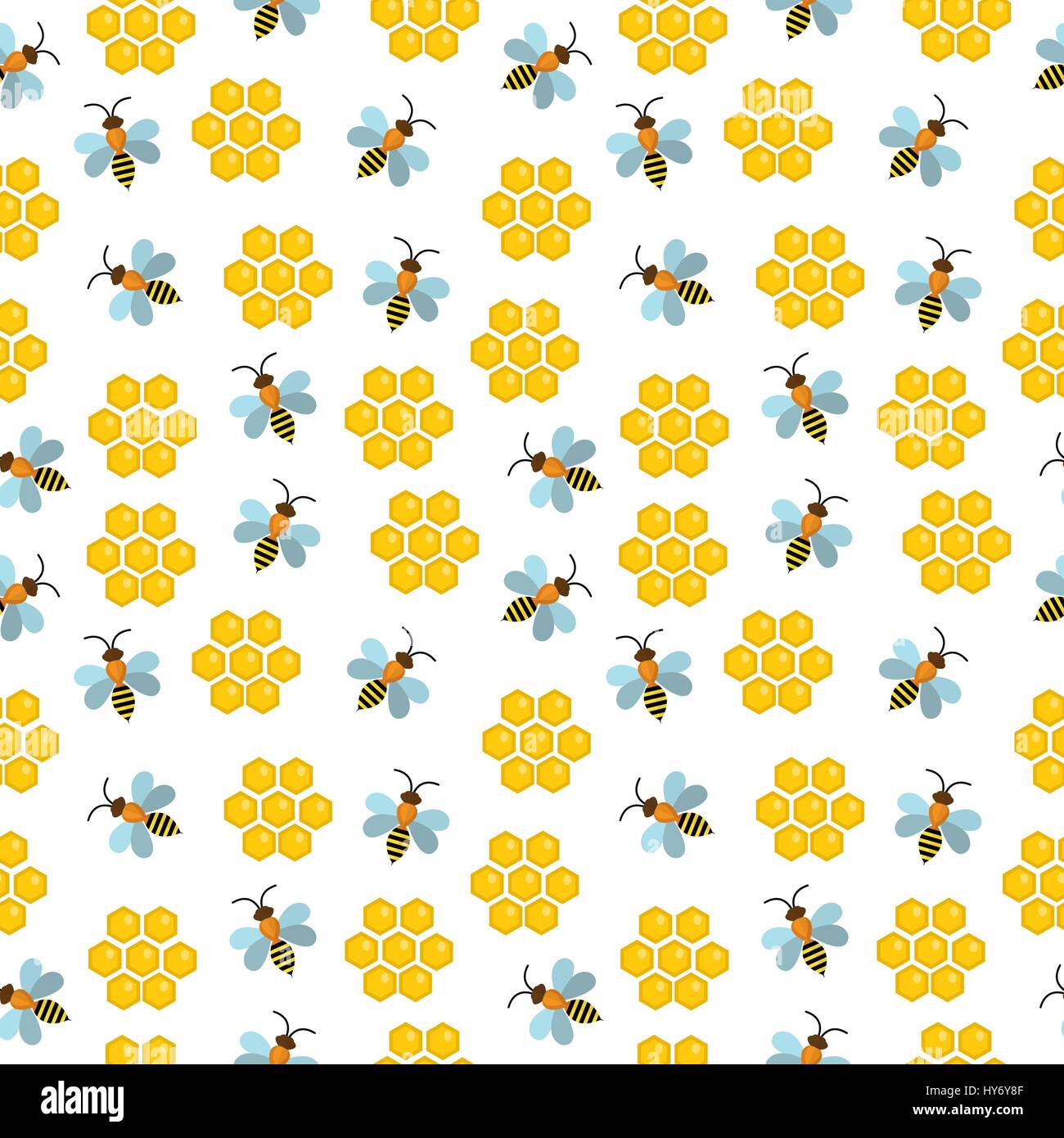 Honey seamless pattern. Beekeeping endless background, texture. Vector ...