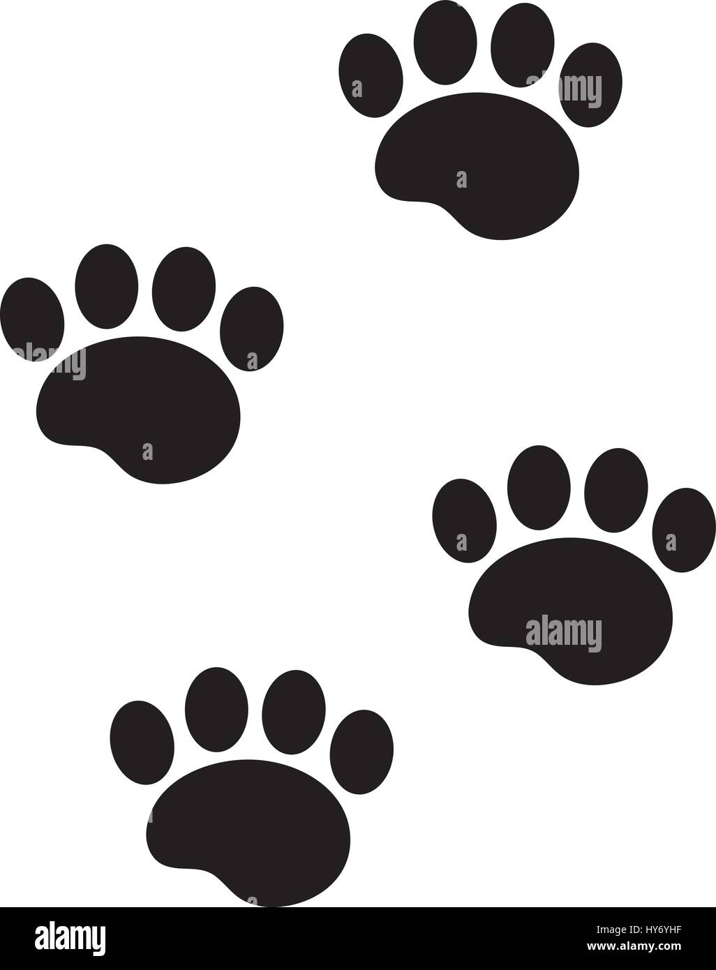 Pawprint vector hi-res stock photography and images - Alamy
