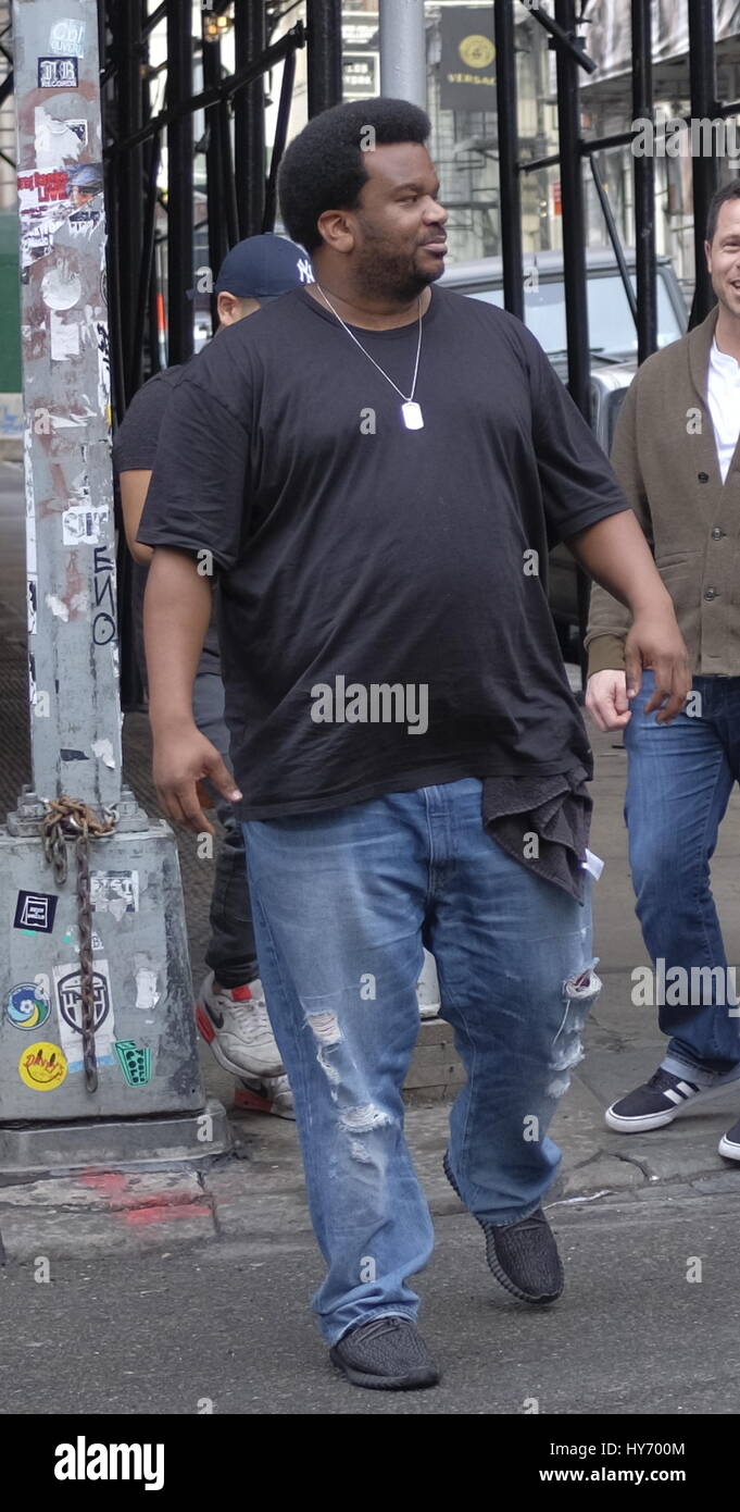A hefty looking Craig Robinson spotted out and about in Soho  Featuring: Craig Robinson Where: Manhattan, New York, United States When: 02 Mar 2017 Stock Photo
