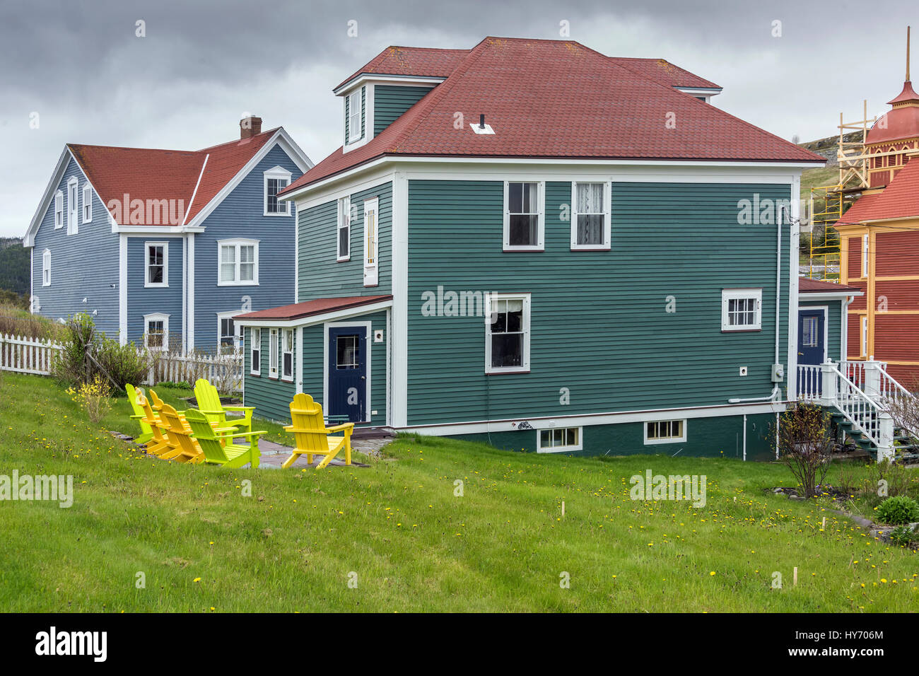 Salt box houses in old Trinity, Newfoundland Stock Photo Alamy
