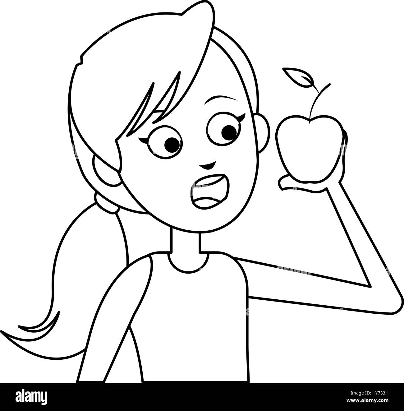 Girl Cartoon Apple Cute Fruit High Resolution Stock Photography and