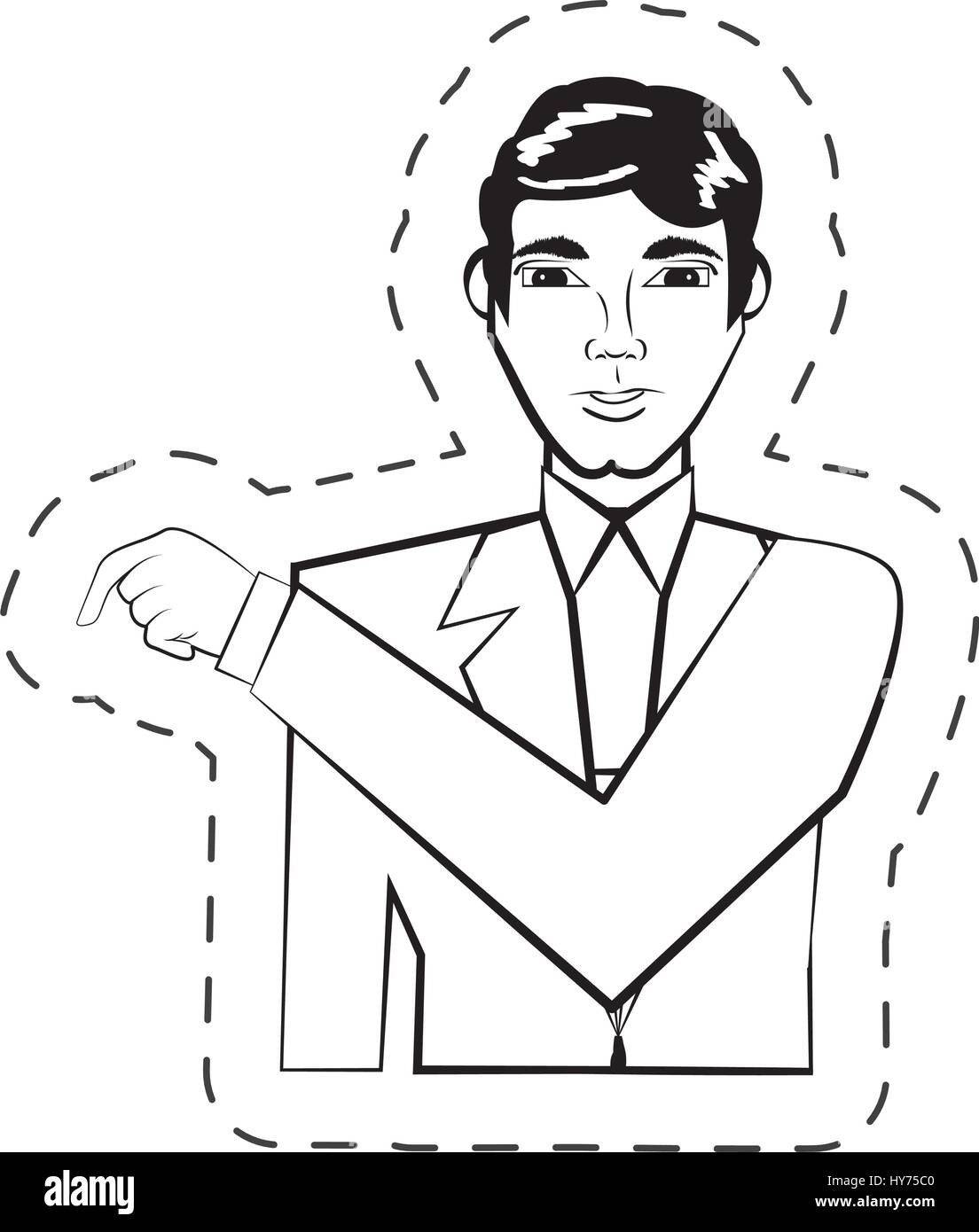 portrait man facial expression black and white vector illustration eps