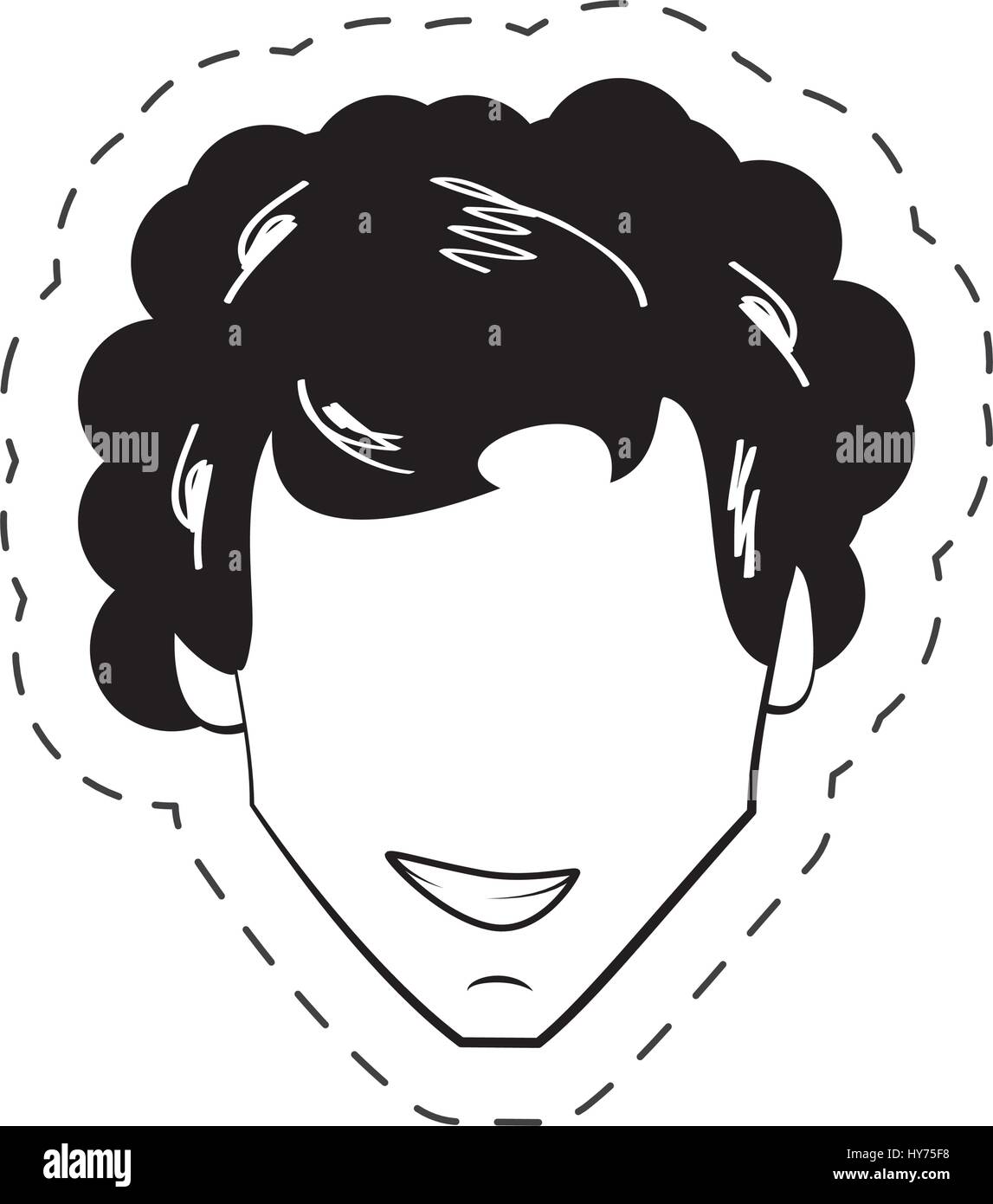 male faceless people black and white vector illustration Stock Vector
