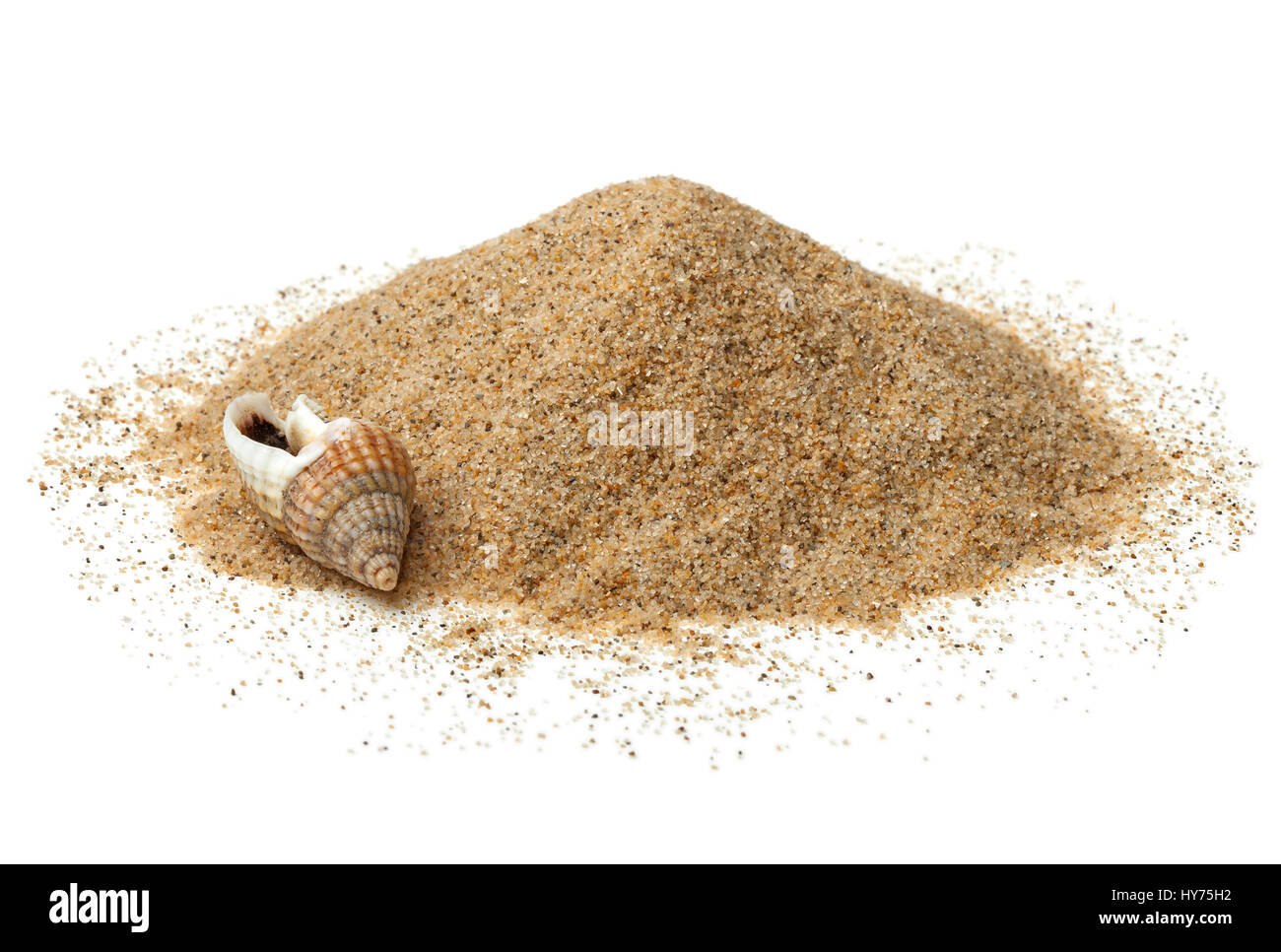 Heap of beach sand on white background Stock Photo