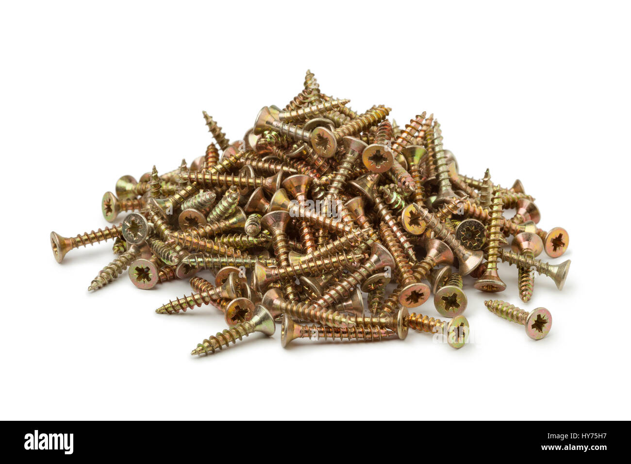 New metal screws full frame Stock Photo
