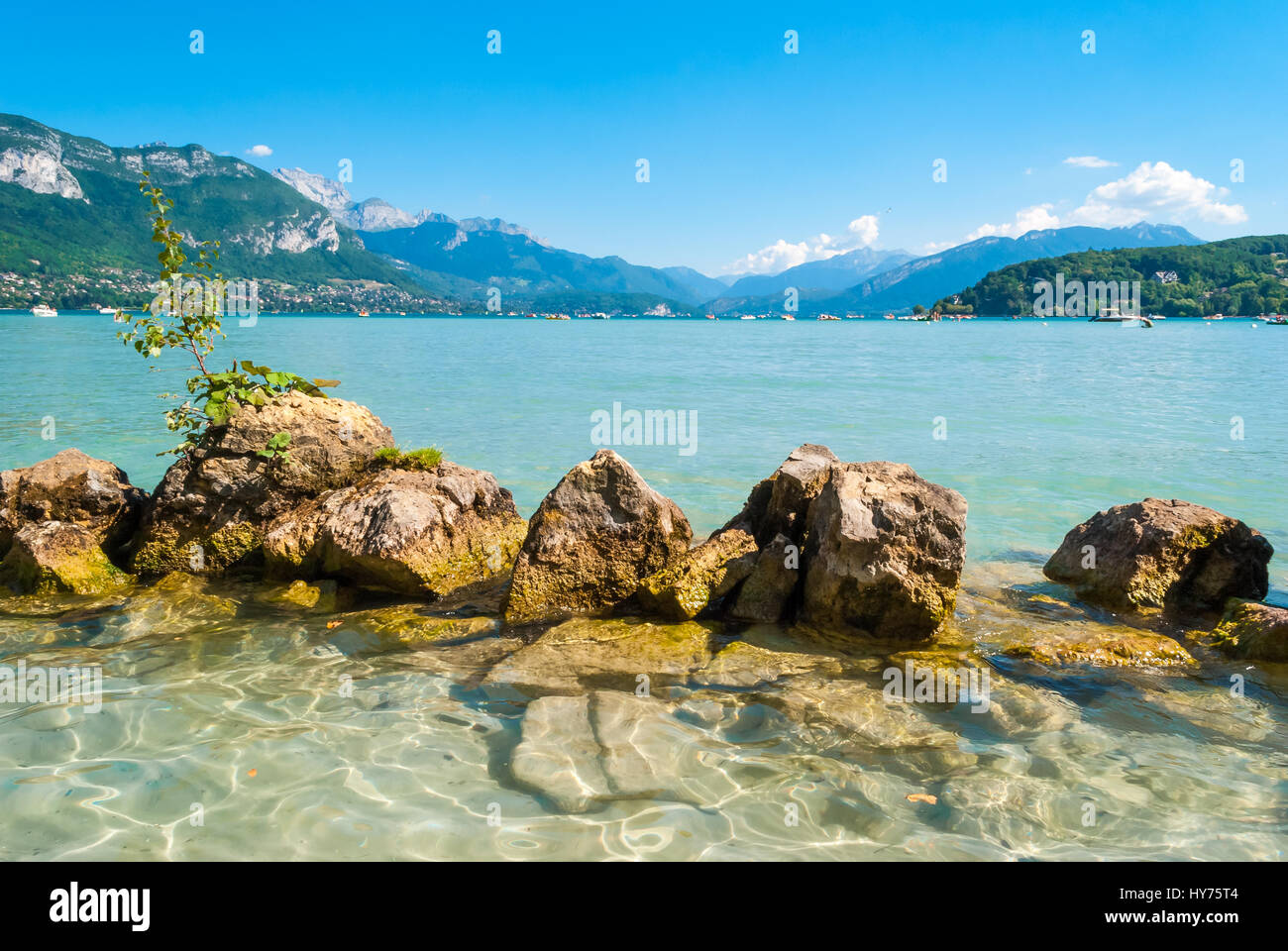 Annecy lake and landscape Stock Photo