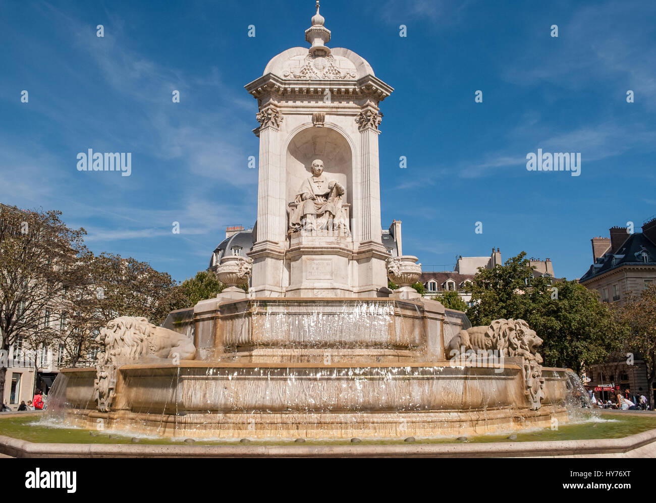 Place Saint Sulpice, fountain, Paris Stock Photo Alamy