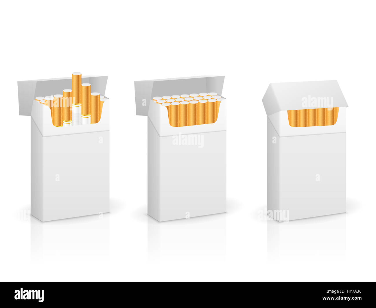 Cigarette box set on a white background Stock Photo - Alamy