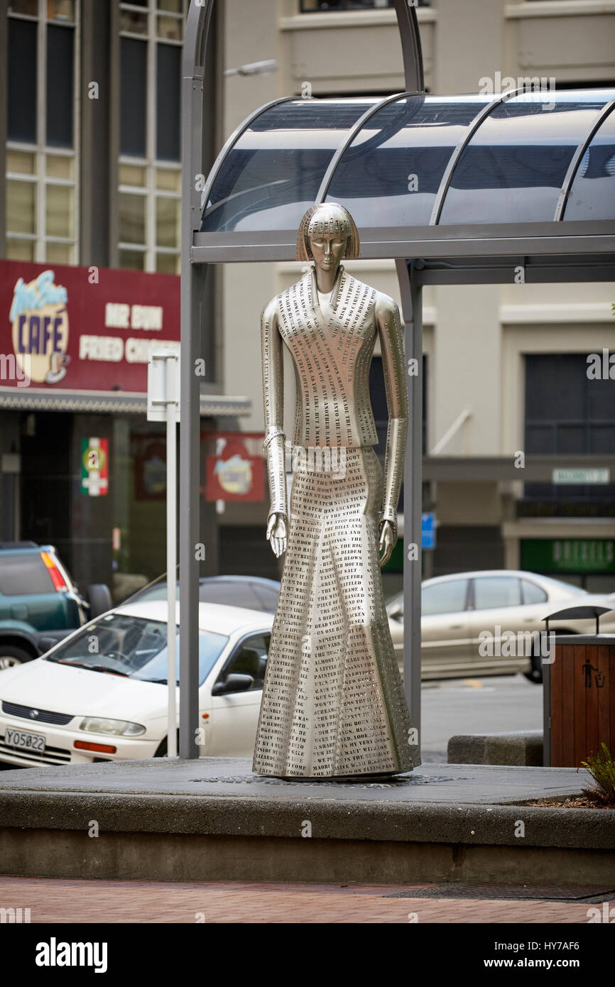 Woman of Words statue by Virginia King, Lambton Quay, Wellington, New